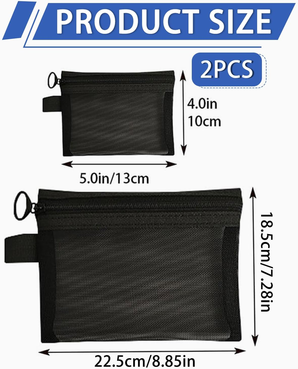 Women'S Cosmetic Bag, Small Cosmetic Bag, Mini Toiletry Bag, Cosmetic Bag, Travel Cosmetic Bag, Cosmetic Bag with Metal Zip for Travel (Black) image number 1