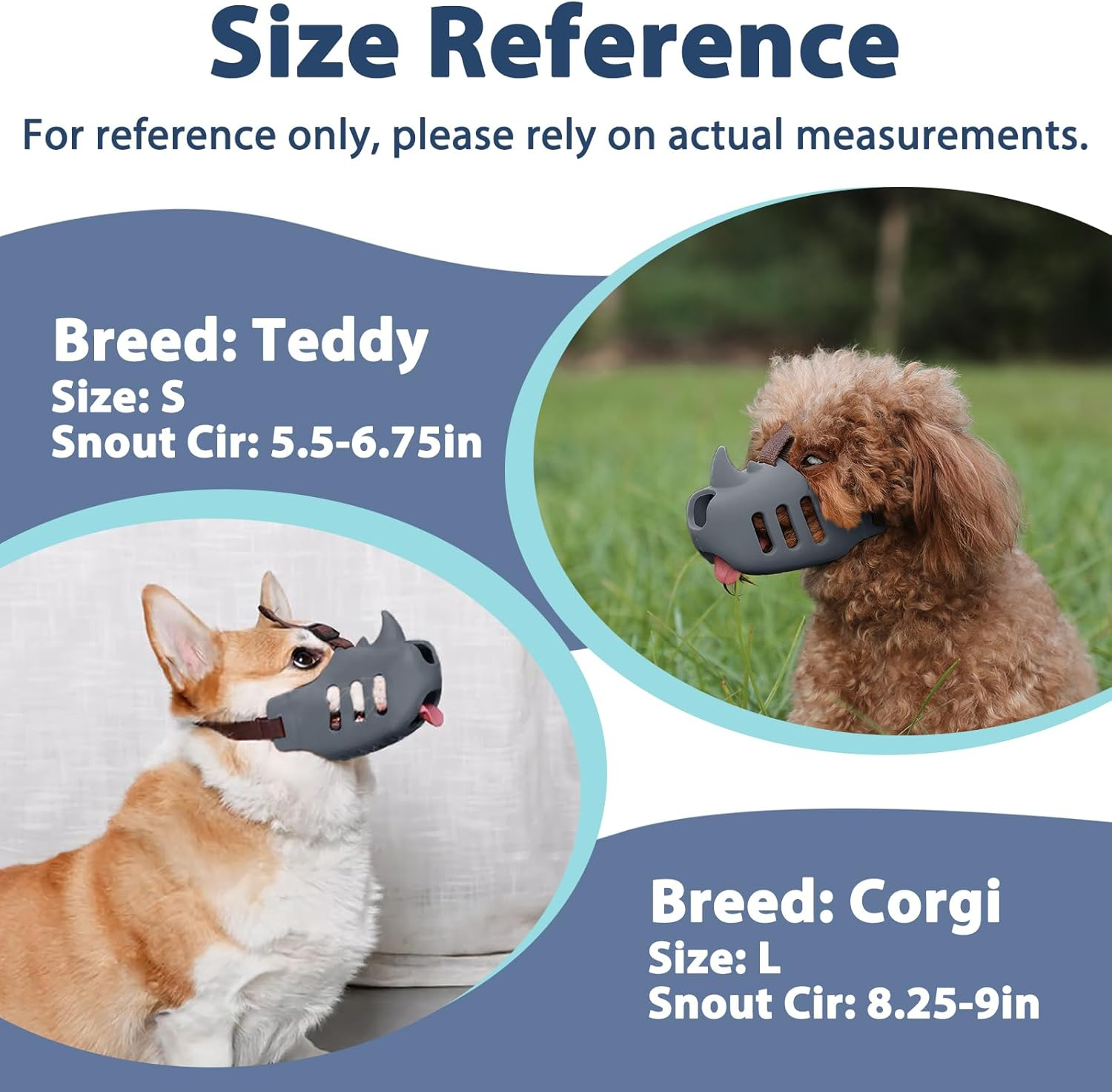 LUCKYPAW Dog Muzzle, Soft Muzzle for Small Medium Dogs Poodle Dachshund, Breathable Silicone Cage Mouth Cover to Prevent Biting and Chewing, Funny Rhino Shaped Muzzle with Adjustable Head Strap image number 4