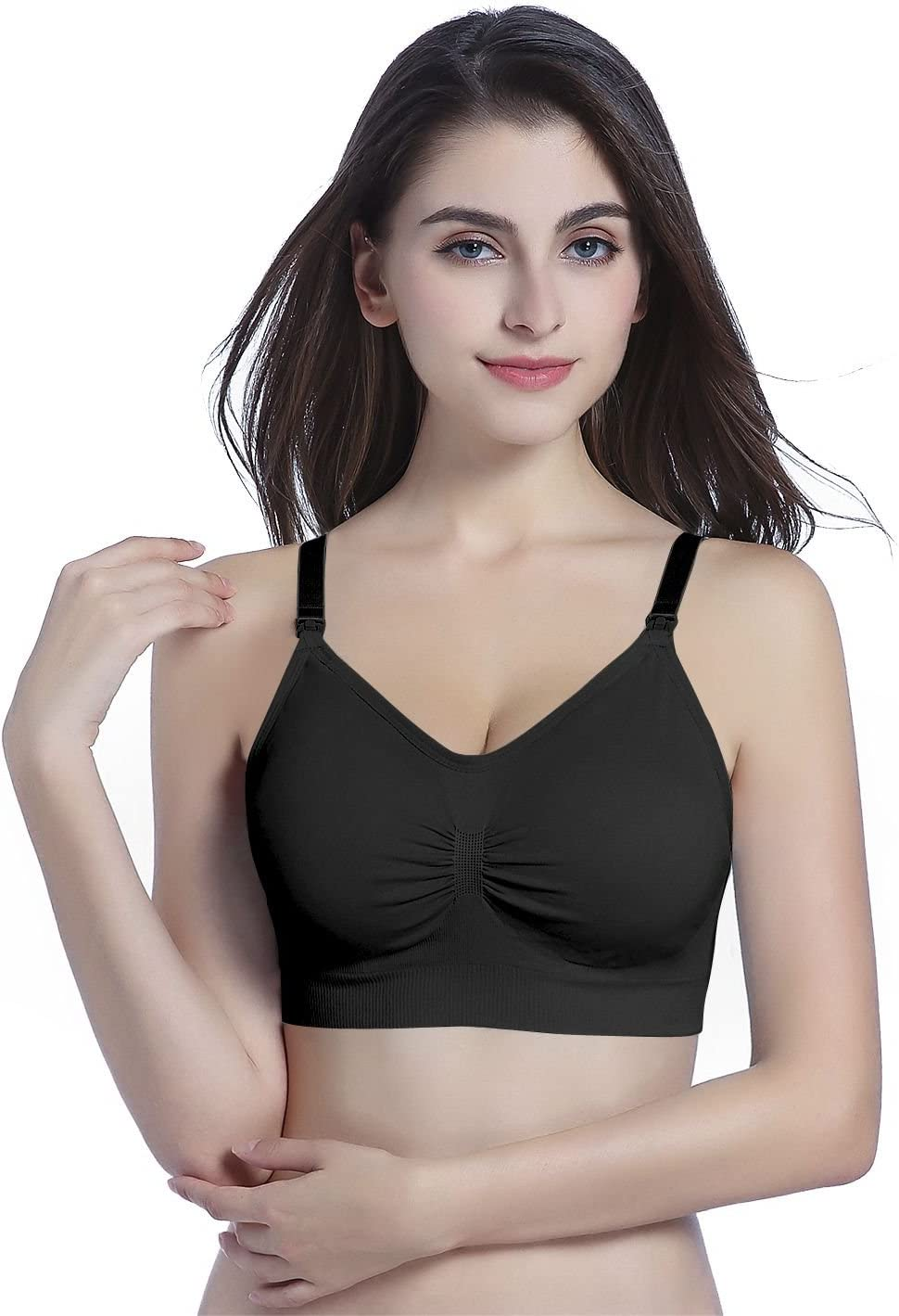 Suekaphin 5PACK Nursing Bra Wireless Bra Women'S Sleeping Maternity Bra Breastfeeding Bra image number 5