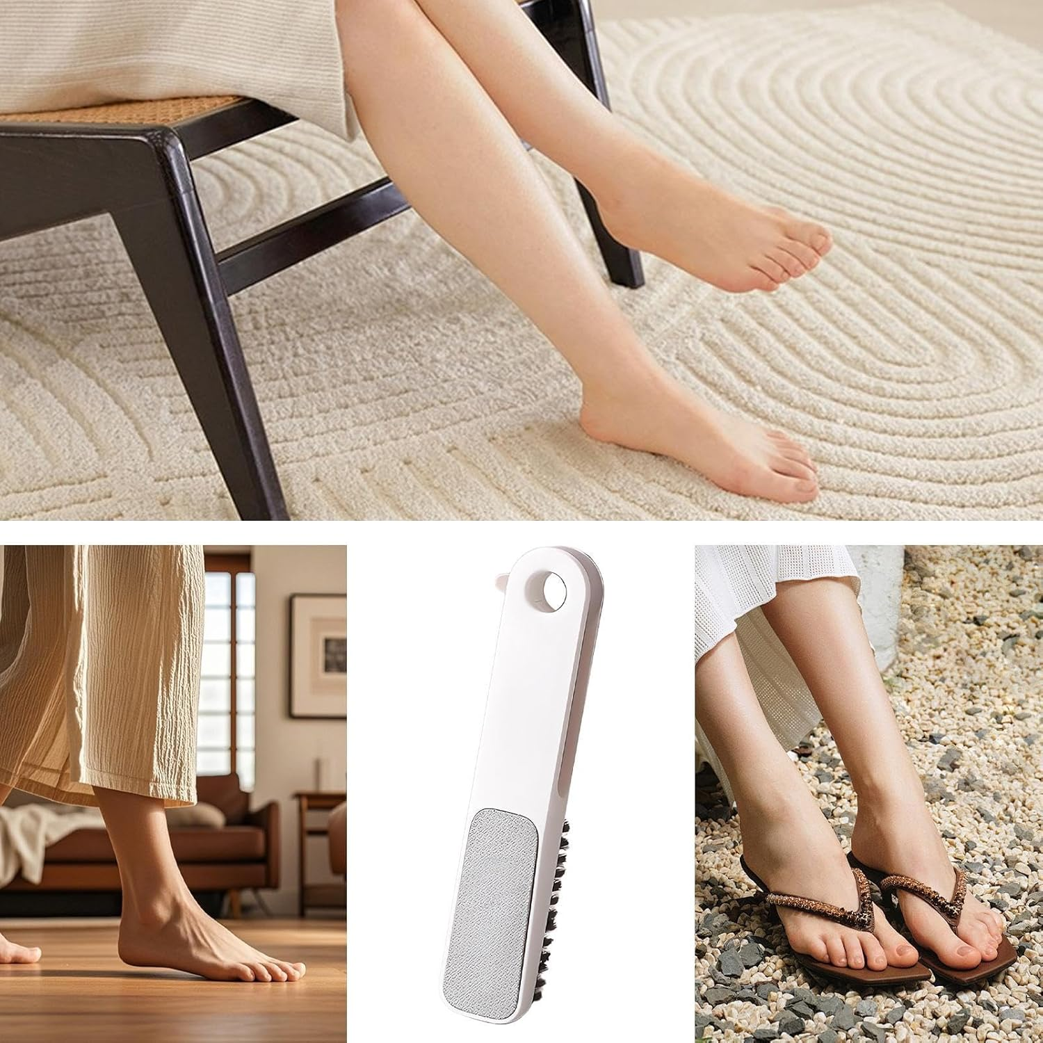 Foot File Callus Remover,Double-Sided Stainless Steel Brush 2 in 1,Cracked Heel File Corns Grater Brush | for Home Travel Shower Bathroom Spa Daily Grooming Nail Toes Adults Men Women Kids image number 6