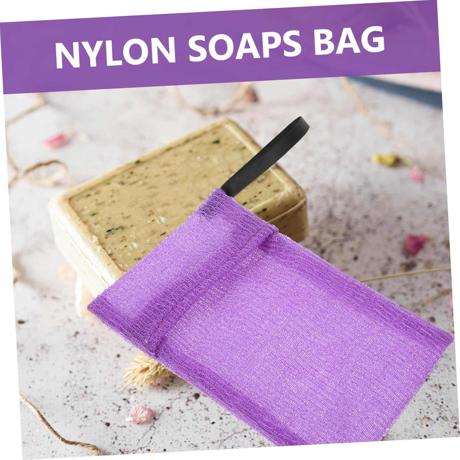 BIUDECO 4Pcs Shower Bag Soap Pouches for Bar Soap Shampoo Bar Bag Exfoliating Hanging Design image number 5