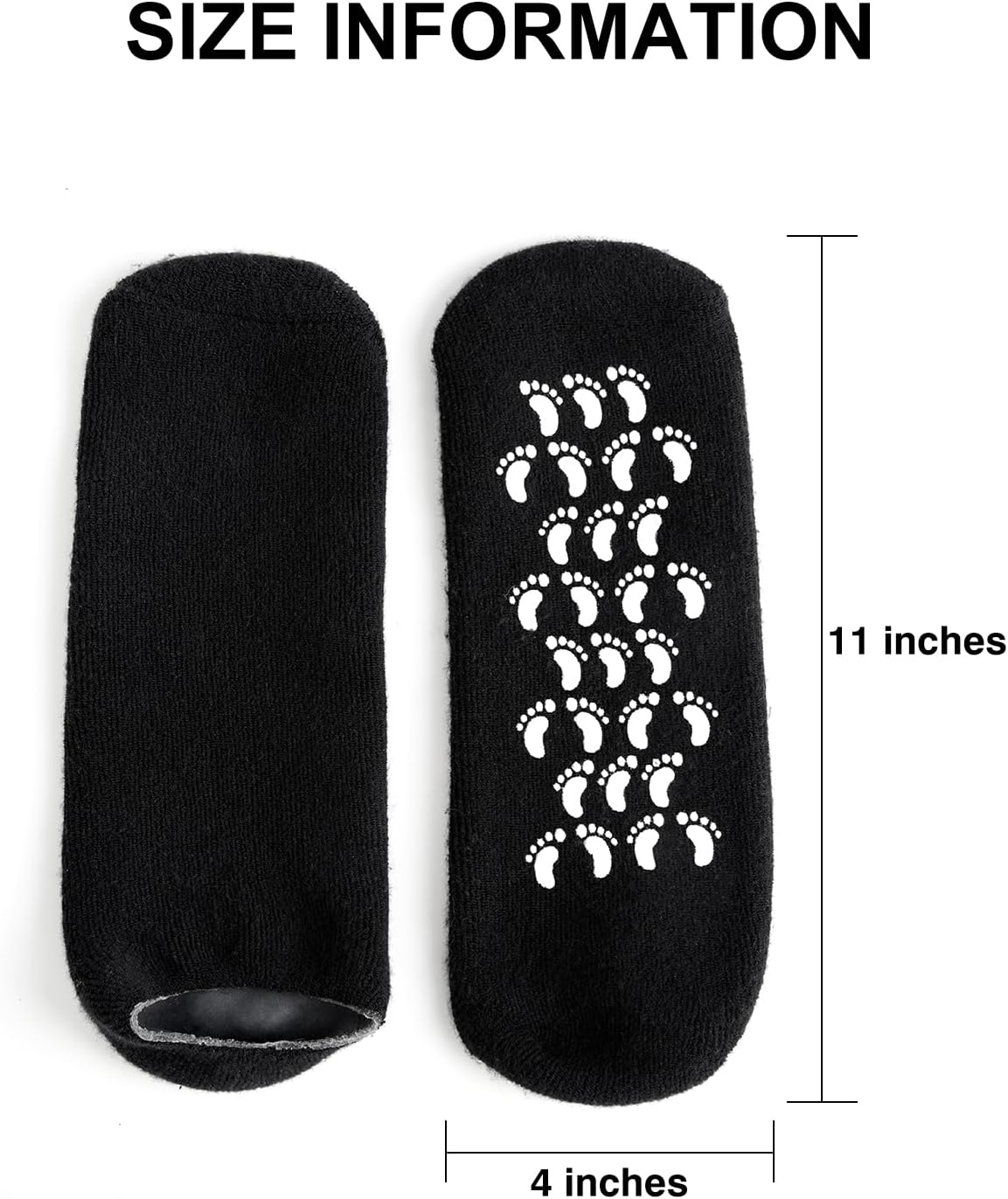 Moisturizing Silicone Socks for Men - Large Size, Ultimate Aloe-Infused Gel for Home Use - Say Goodbye to Dry Cracked Feet Black image number 5