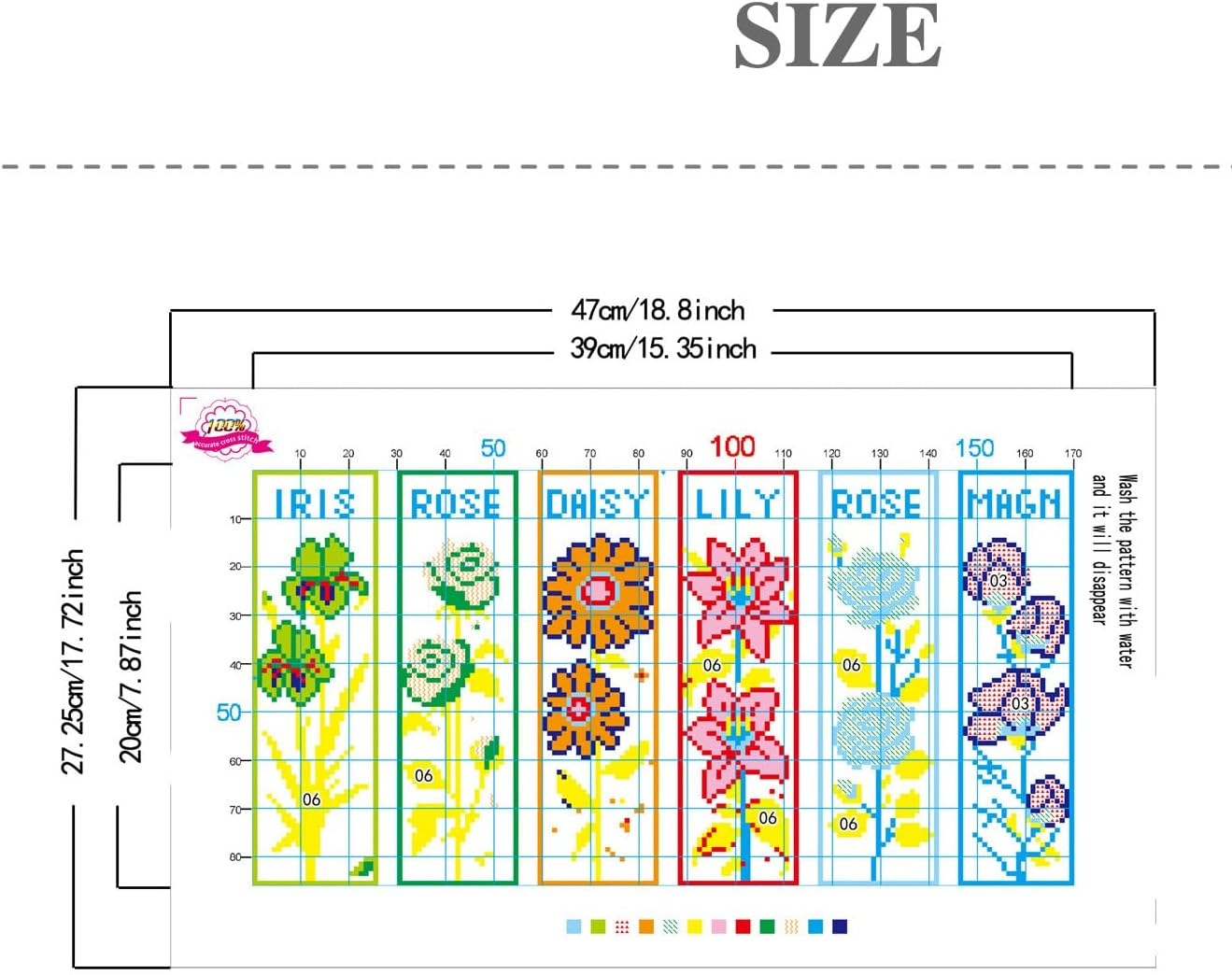 6 Set Bookmark Cross Stitch Kits Stitch Bookmarks Cross Stitch Kits with Instructions 6 Flowers Pattern Punch Needle Kit for Beginners Bookmarks Making Kit image number 1
