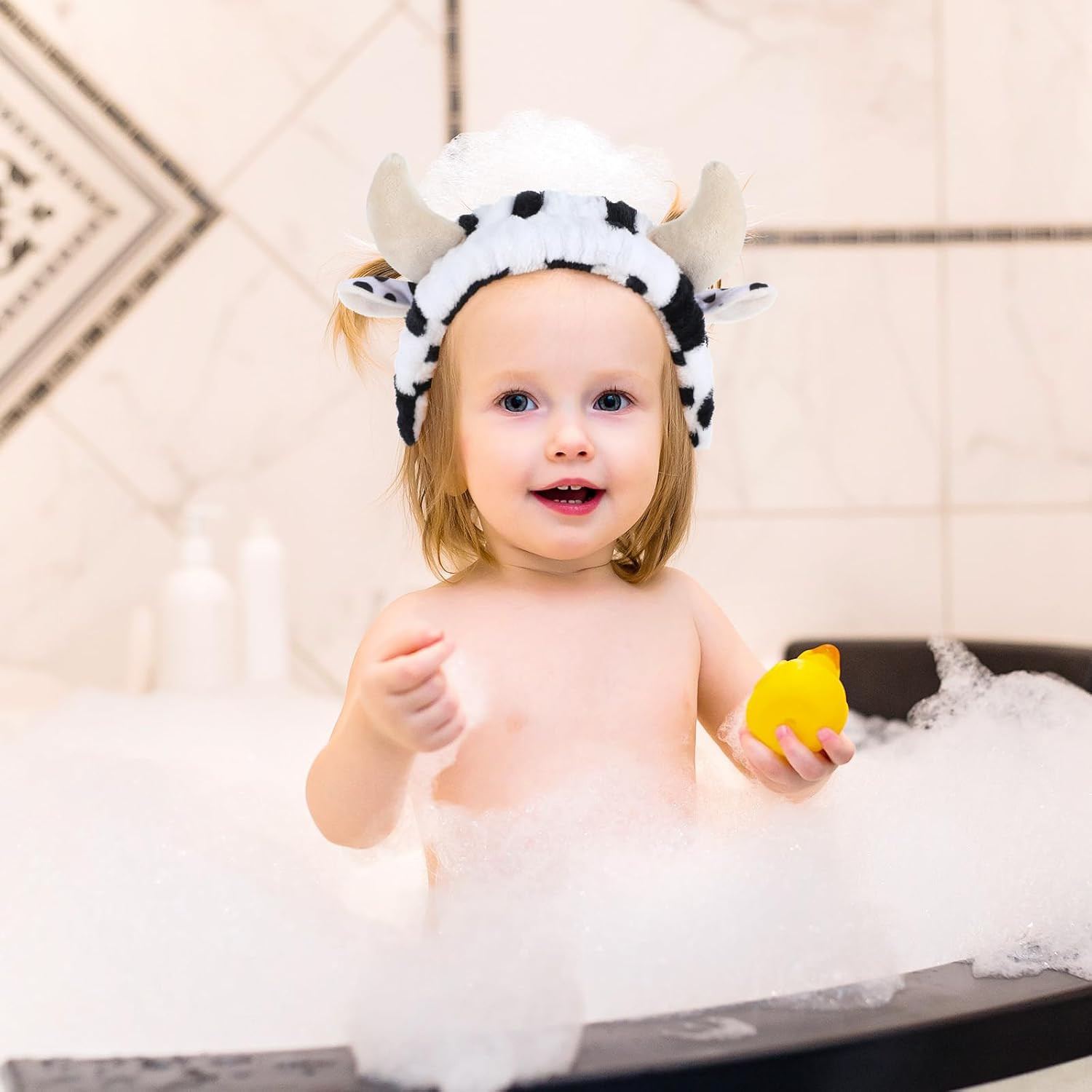 Make-Up Hairband Plush Cow Print Face Wash Hair Bands Flannel Headband Cosmetic Elastic Hair Band for Washing Shower Sports Beauty Skin Care Spa for Women Girls