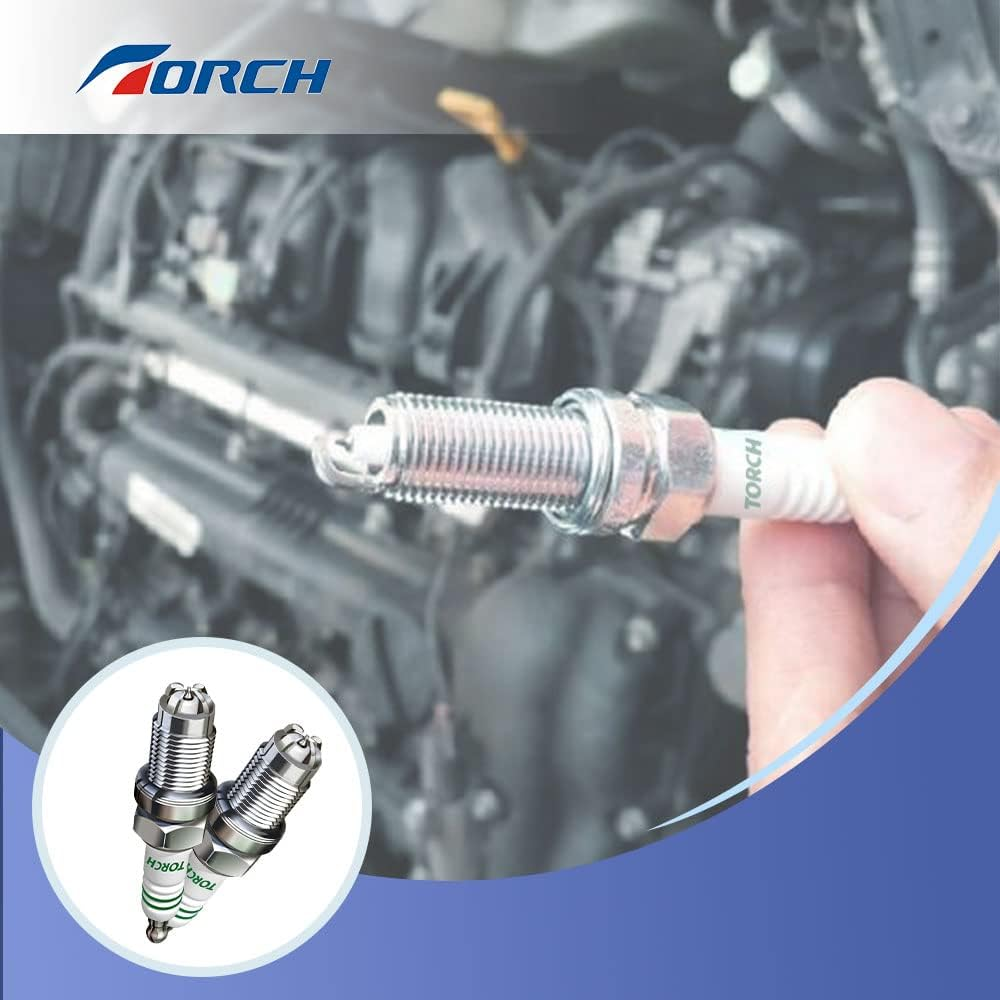 TORCH 4PK A5RTC Spark Plug, Replace for NGK 6535/CR5HSB, Brisk NAR17/NAR17C, Champion 808/Z9Y, Honda GX31/GX100/GXH50, Alloy Steel Core, 4 Each