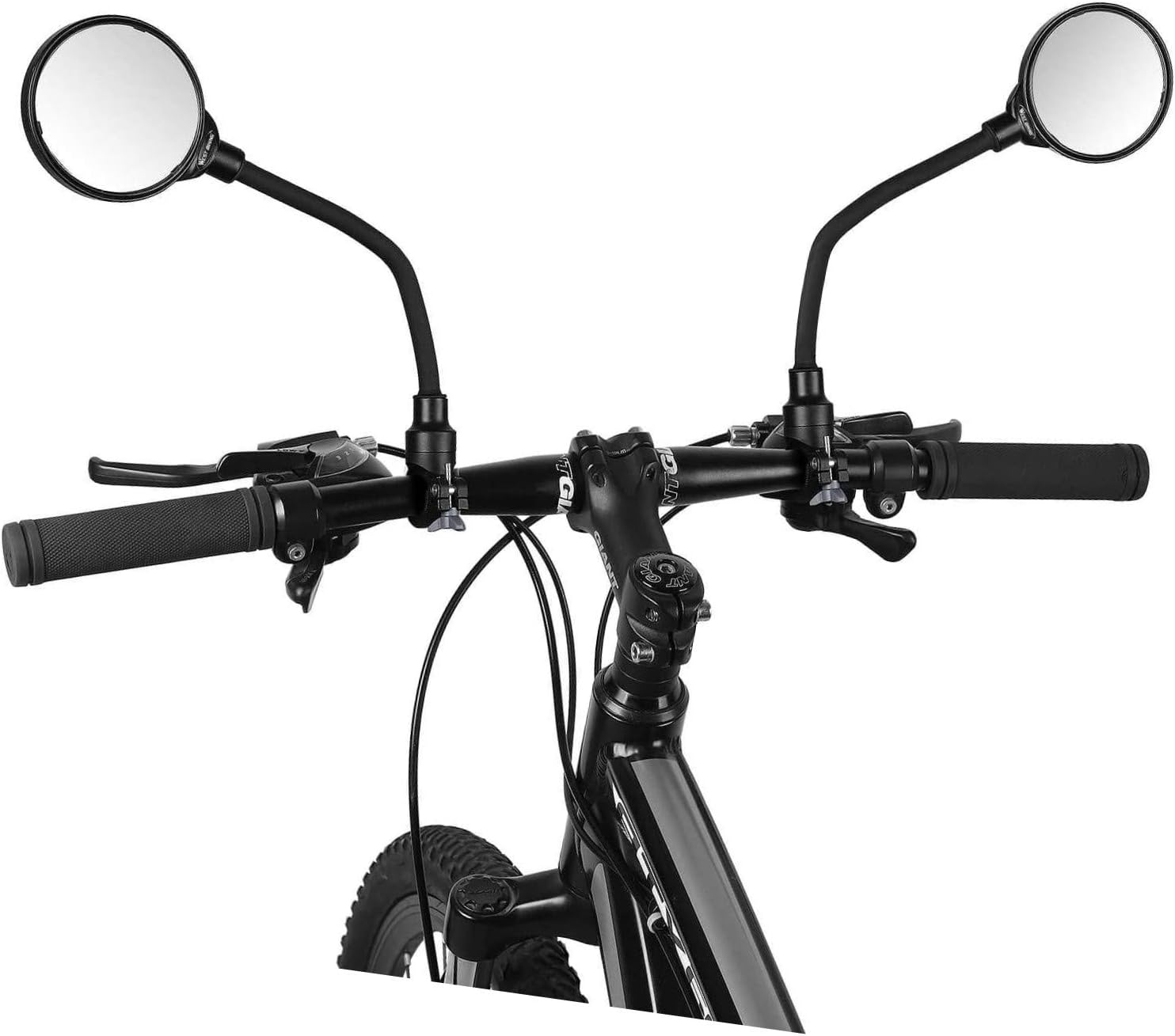 Bike Mirrors Handlebar Mount, Adjustable Rotatable Bike Rear View Glass Mirror, Wide Angle Acrylic Convex Safety Mirror Universal for Mountain Road Bike,Electric Vehicle, Motorcycle image number 1