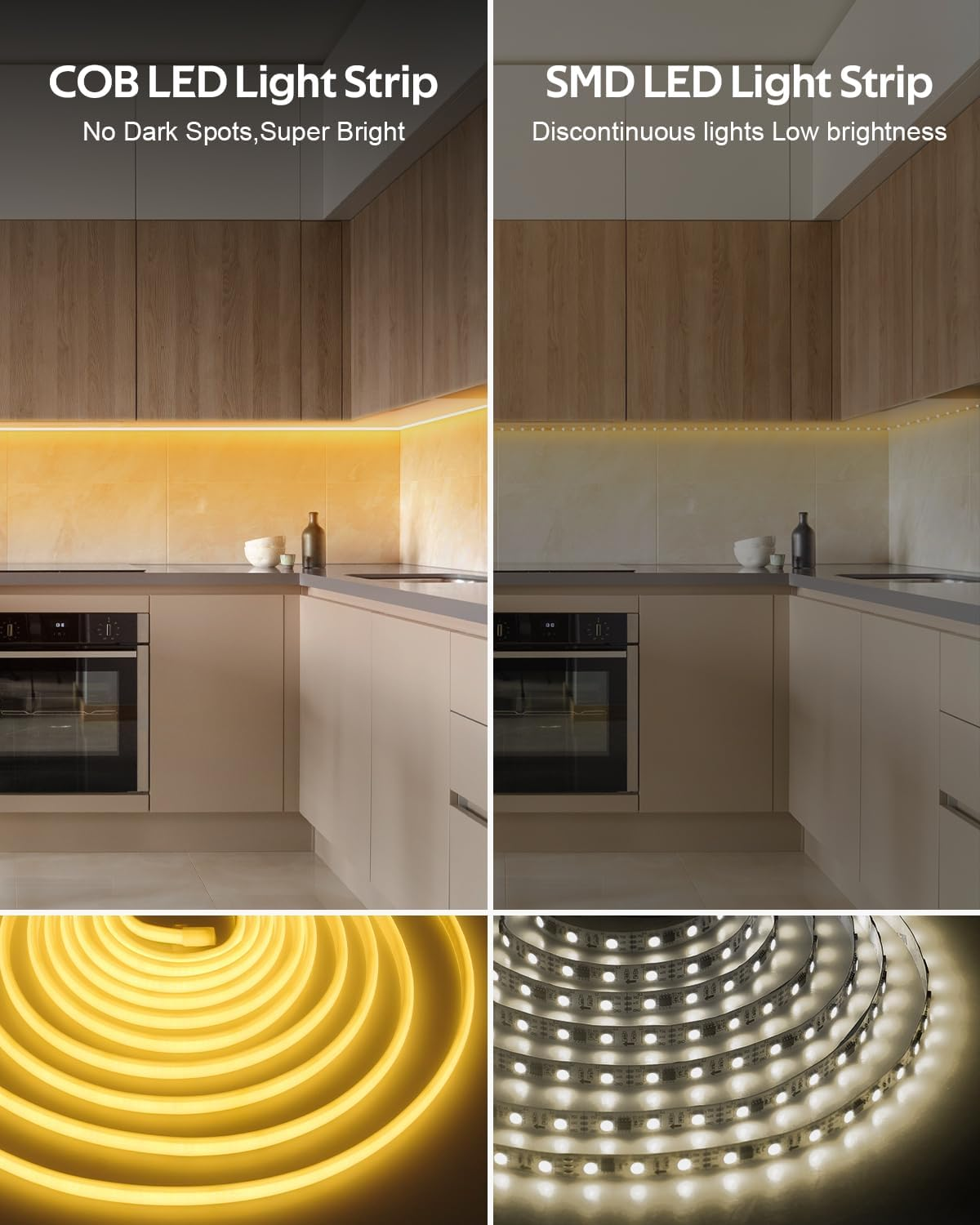 ALITOVE 32.8Ft Outdoor COB LED Lights Waterproof Dimmable Warm White Neon LED Strip Lights Kit Surper Bright 3200LED Continuous 10M Rope Light for Home Accent Lighting Christmas Holiday Decoration image number 4