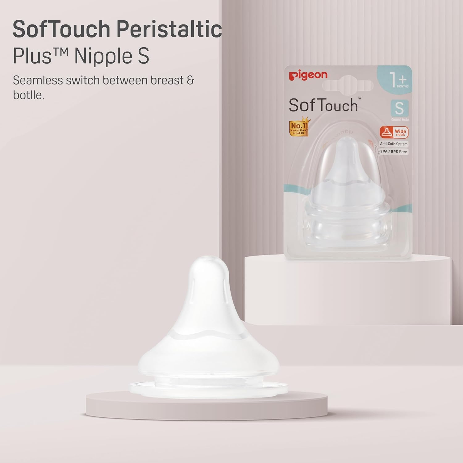 Pigeon Softouch 3 Nipple Blister Pack 2Pcs (S) image number 4