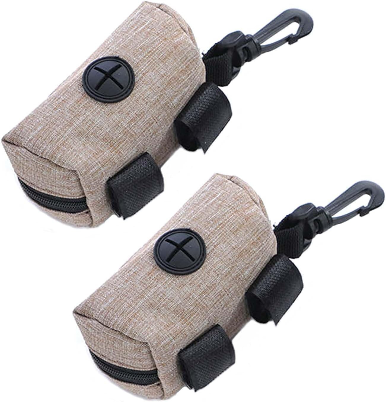 Pack of 2 Waste Bag Dispenser, Dog Waste Bag Dispenser, Grey Dog Waste Bag Holder, Portable Dog Waste Bag Dispenser with Zip, Pet Dog Waste Bag Dispenser, Fits Any Dog Lead for Walking Running image number 5