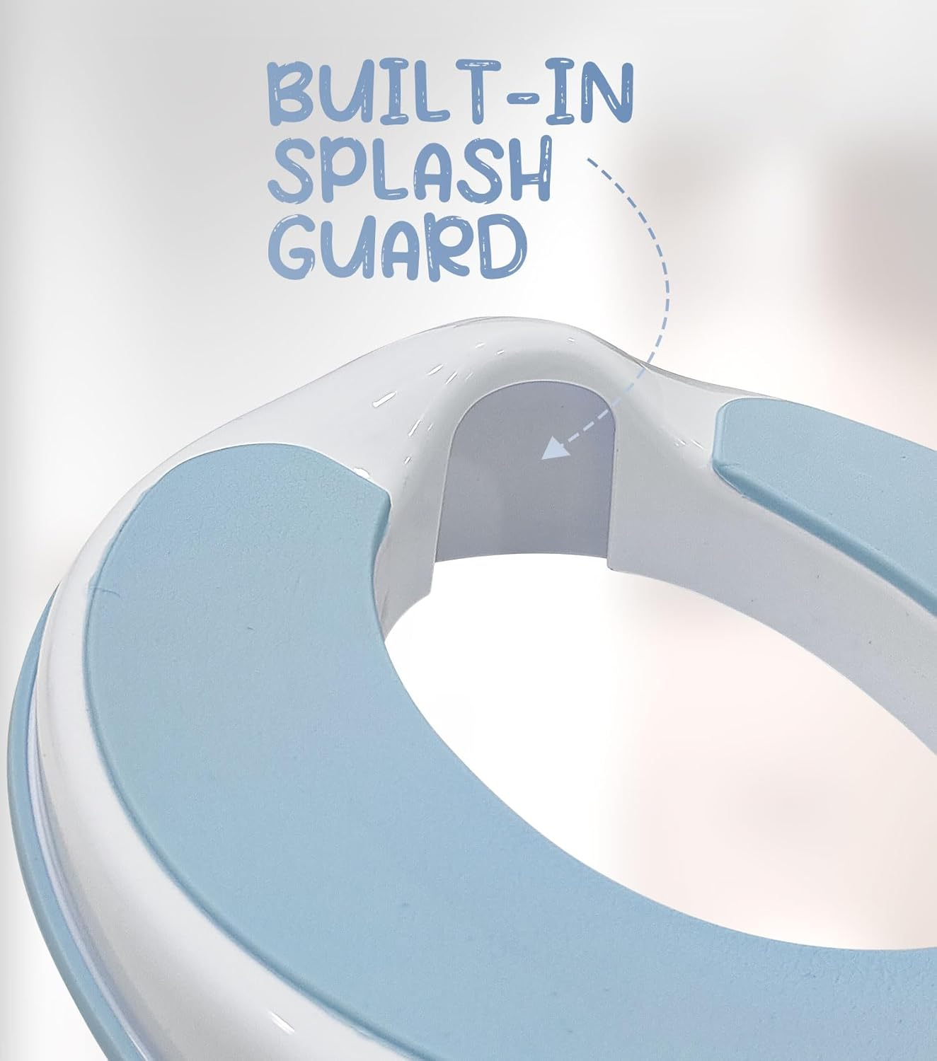 Potty Training Toilet Seat - Ultra-Stable Kids Toilet Seat with Soft Cushion, Anti-Slip Portable Potty Training Seat with Splash Guard for Boys Girls, Fits round & Oval Toilets - Blue image number 3