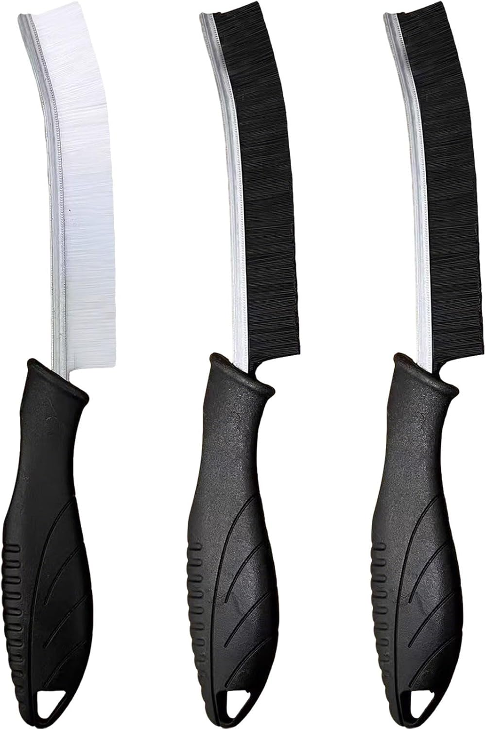 Cleaning Brush Hard Bristle Crevice Cleaning Brush Multi-Purpose Gap Scrub Brush for Home Kitchen Bathroom Window Car Detailing Black 3 Pack image number 4