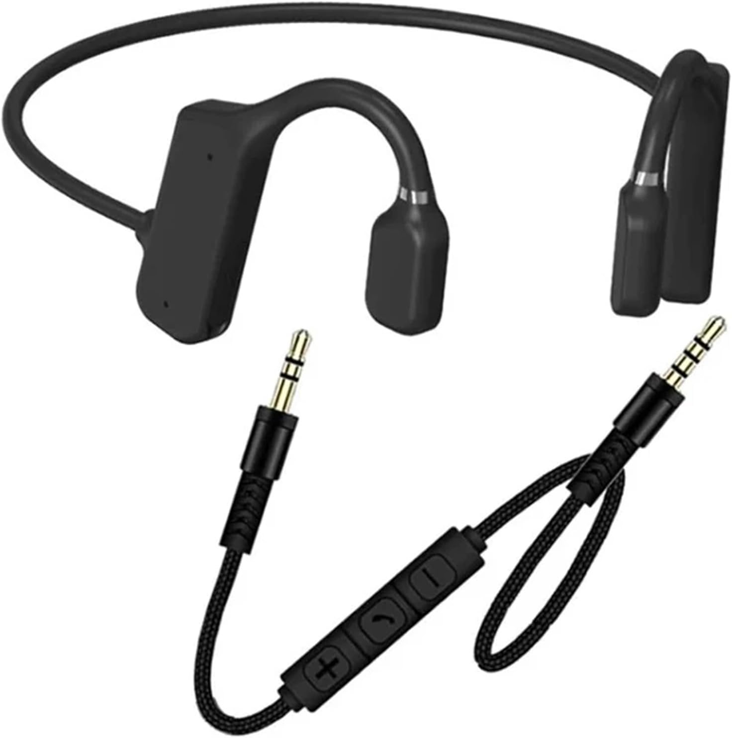 3.5Mm Wired Bone Conduction Earphones with Open Ear Microphone Compatible with Mobile Phones, Computers, and Tablets image number 4