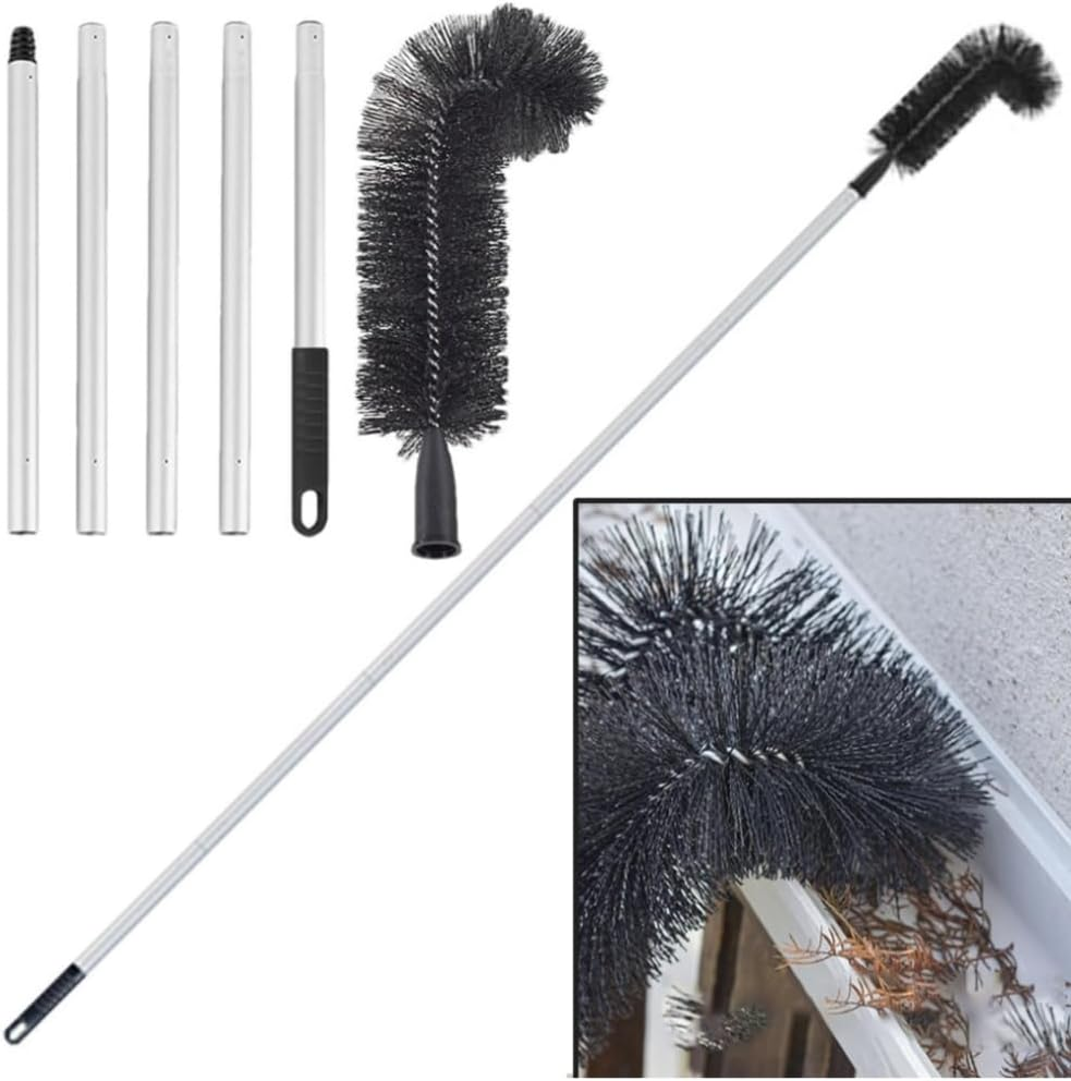 FUNNTY Gutter Cleaning Brush, 5.5 FT Gutter Cleaning Tools from the Ground with Telescopic Pole, Enduring Gutter Cleaning Tools, Easy to Clean Gutter Cleaning Brush for Cleaning Leaves Debris Window image number 3