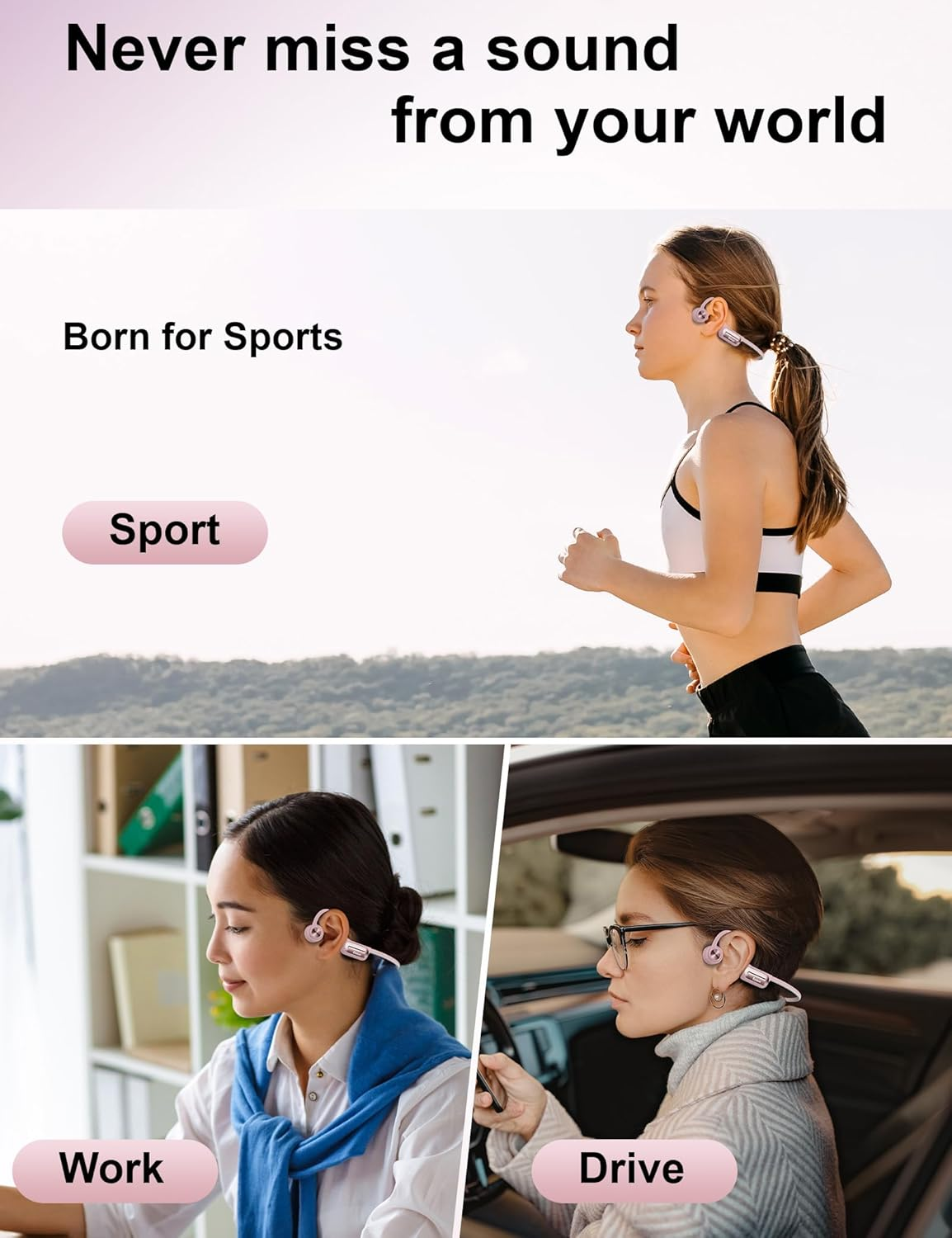 Bone Conduction Swimming Headphones, IP68 Waterproof Bone Conduction Headphones with MP3 Player 32G Memory Wireless Sport Earphones, Open Ear Headphone Built in Mic for Running, Swimming, Cycling image number 5