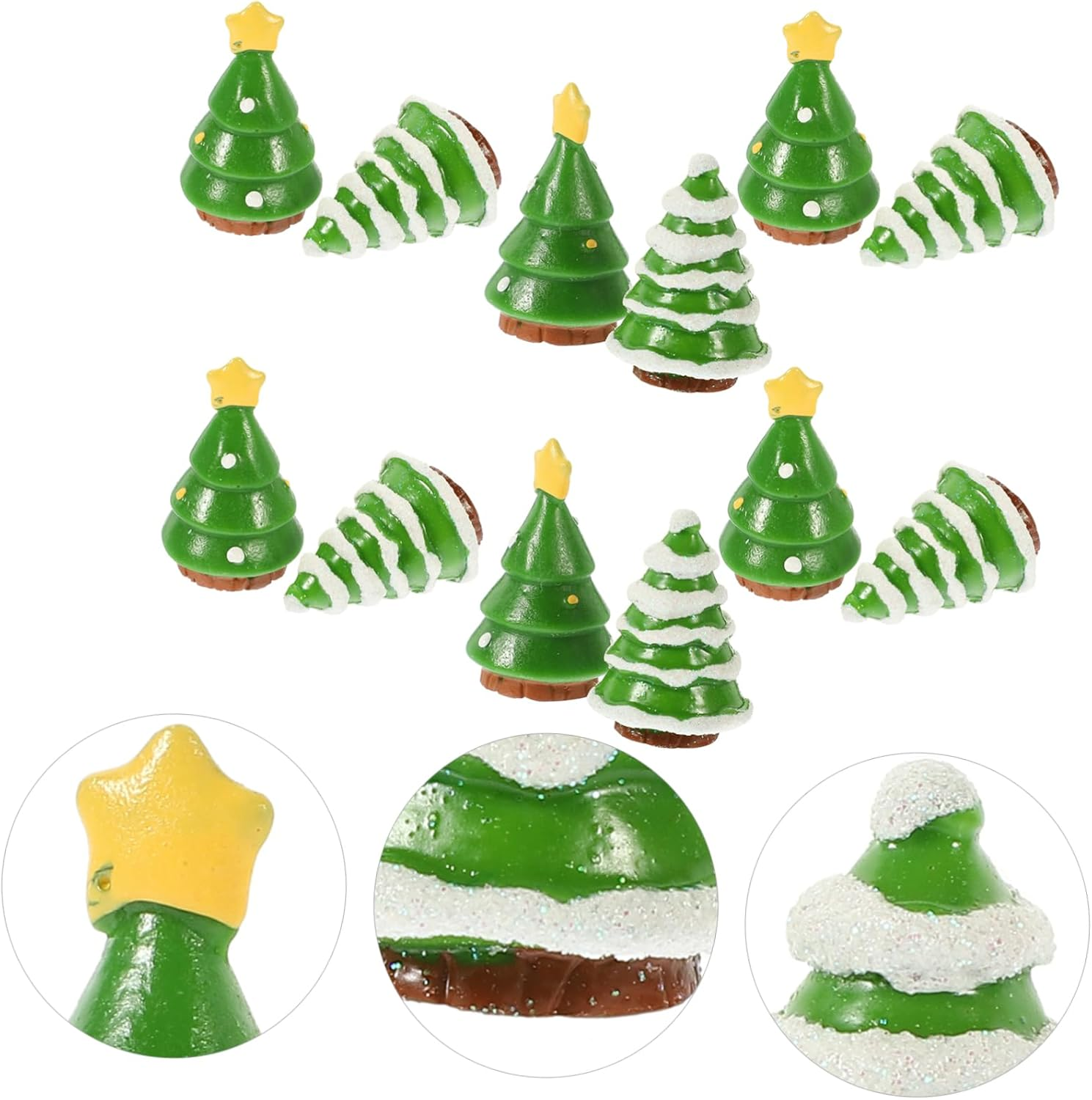 Mini Xmas Tree Decor Santa Claus Snowman Ornament Set Christmas Tree Decor Micro-Landscape Prop image number 6