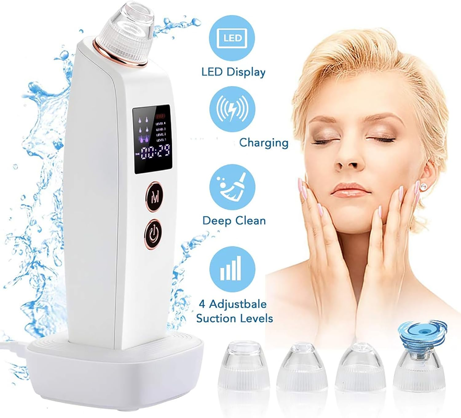 Blackhead Extractor Tool, Blackhead Instrument with 30W HD Camera, Blackhead Remover Pore Vacuum, Connect with Smartphone/4 Suction Power/4 Probes/Real-Time Skin Screen, for Salon Personal Home image number 6