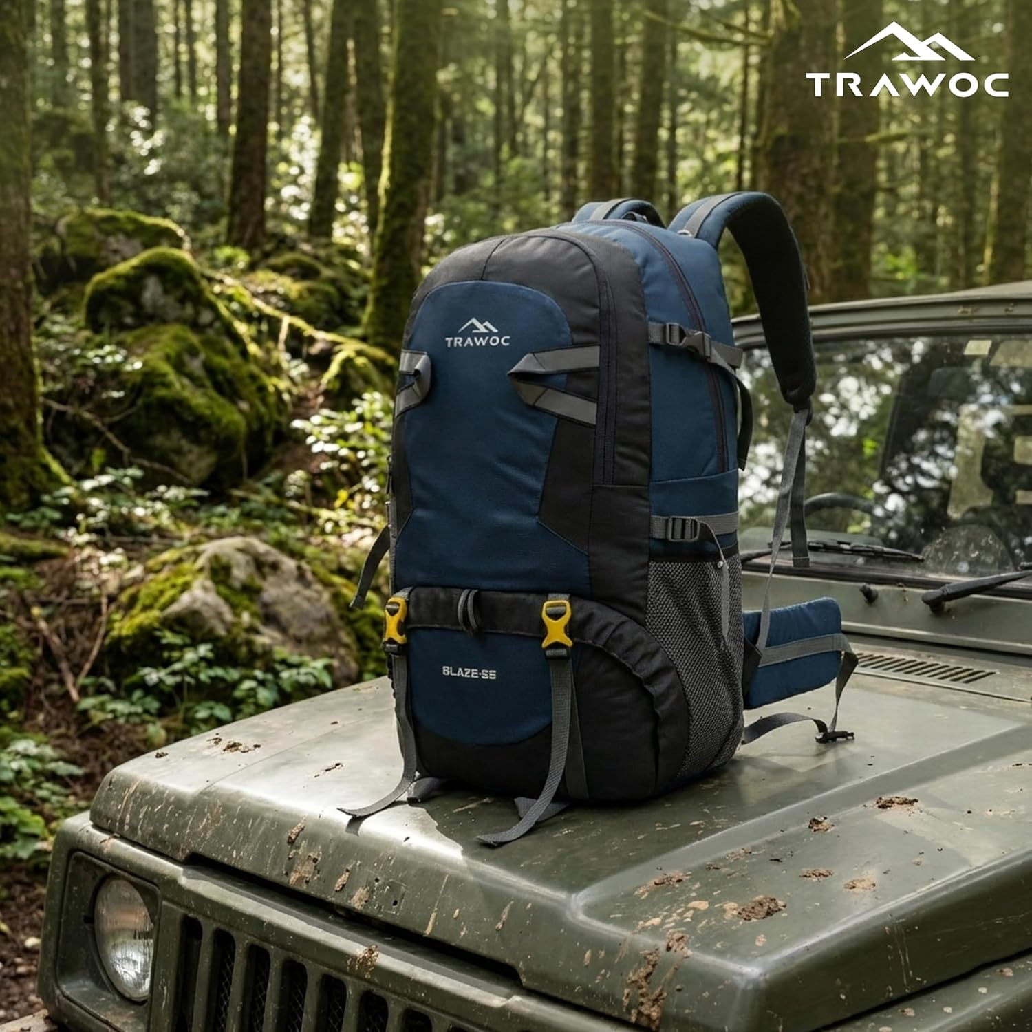TRAWOC BLAZE 55 Liter Travel Backpack Daypack Bag for Camping Hiking Trekking Bag for Men & Women