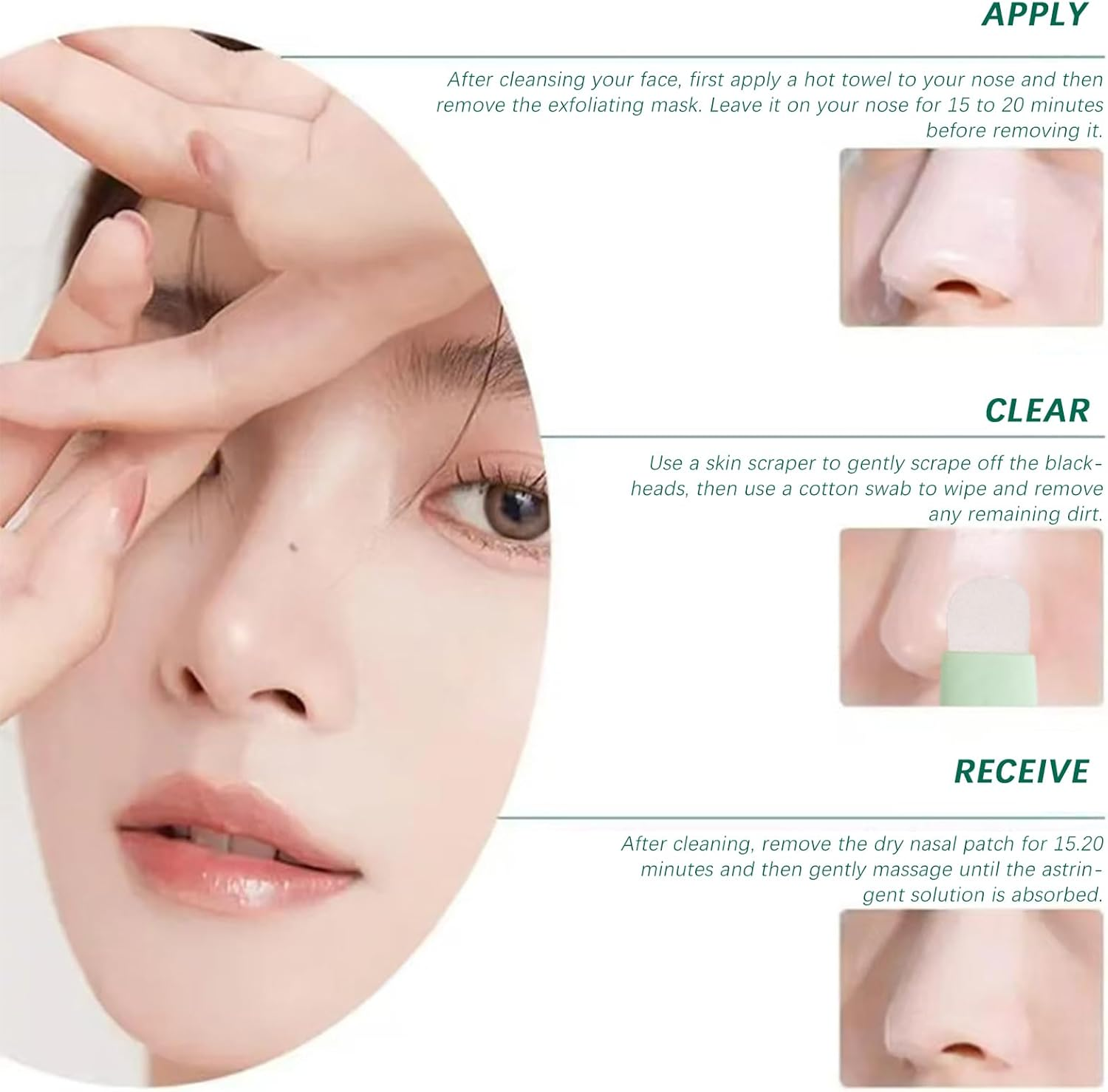 BGENHPON Blackhead Remover Tool, Silicone Face Scraper Deep Cleansing, Skin Scrubber Face Spatula, Nose Blackhead Remover, Skin Care Tools with Pore Cleaner for Men Women (Green) image number 1