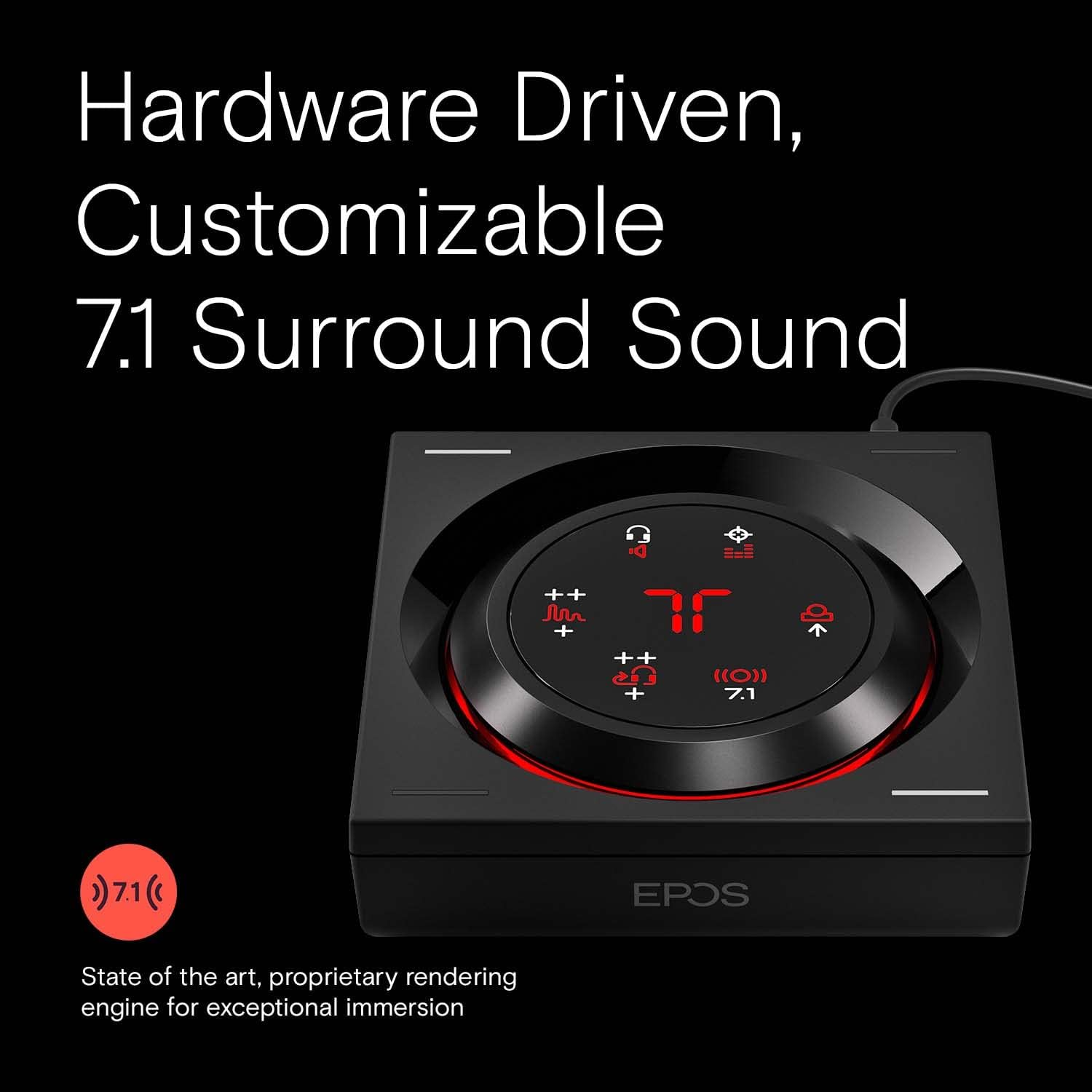 EPOS GSX 1000 2Nd Edition Dac Amp Audio Amplifier/External USB Sound Card with 7.1 Surround Sound, Side Tone, Gaming DAC and EQ, Headphone Amp Compatible with Windows, Mac, Laptops and Desktops image number 4