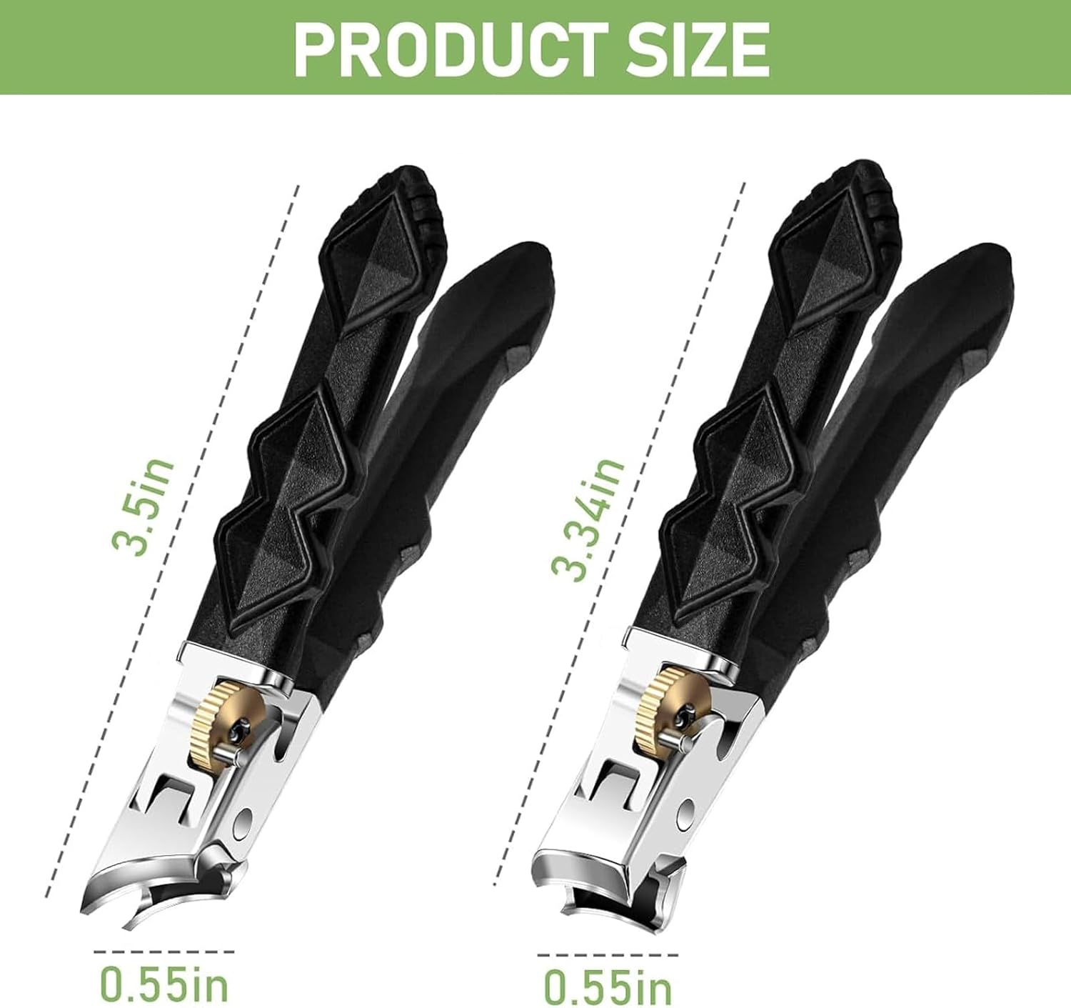 Swascoger 2-Piece Heavy Duty Toenail Clippers, Effortlessly Cuts Thick & Ingrown Toenails for Men, Wide Mouth Jaw & Long Leverage Handle, Ultra Sharp Slanted Blade Nail Cutter image number 2