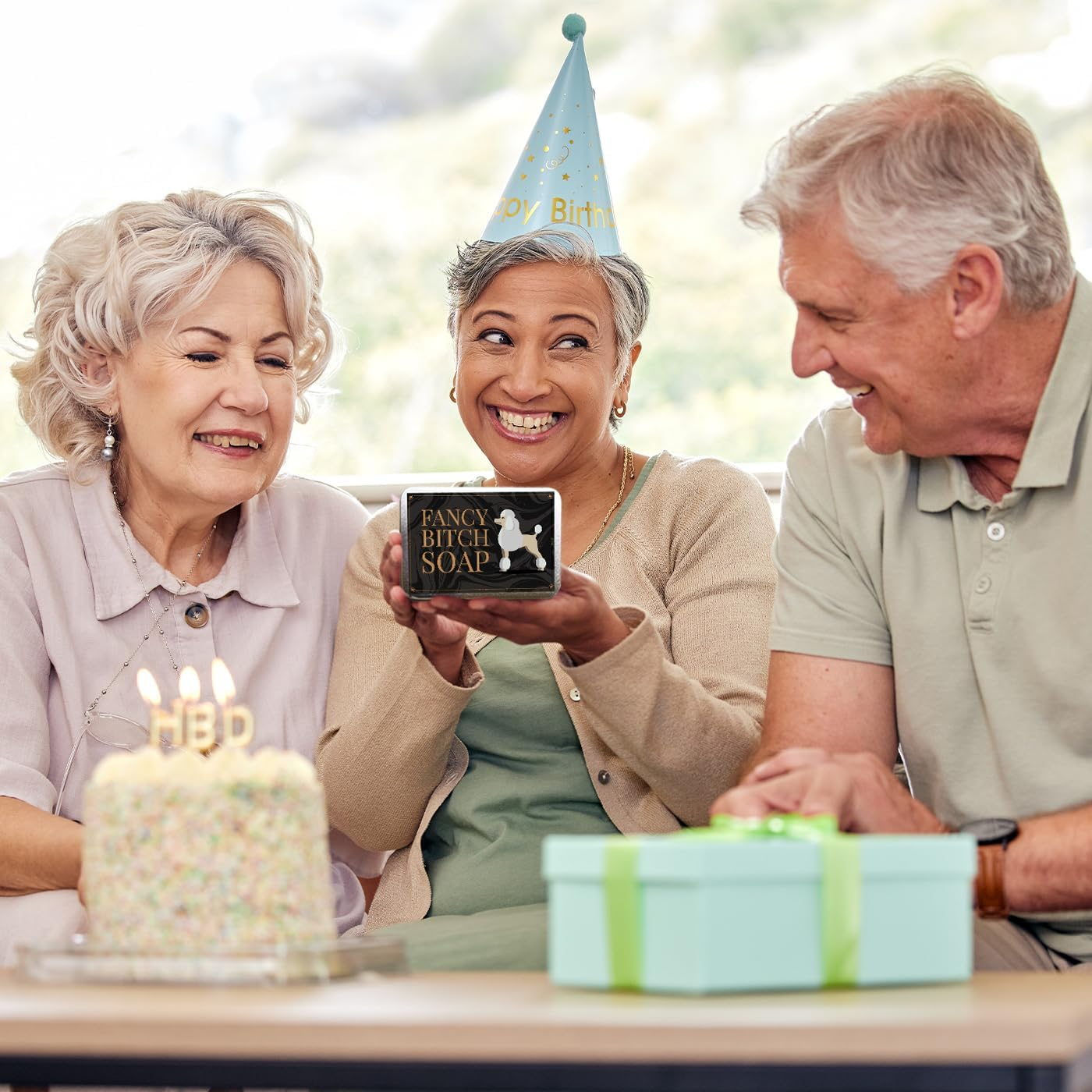 Gears Out Fancy Btch Soap - Pretty Poodle Tin - Novelty Bath Soap for Women - Chocolate Soap, Handcrafted, Made in the USA image number 3