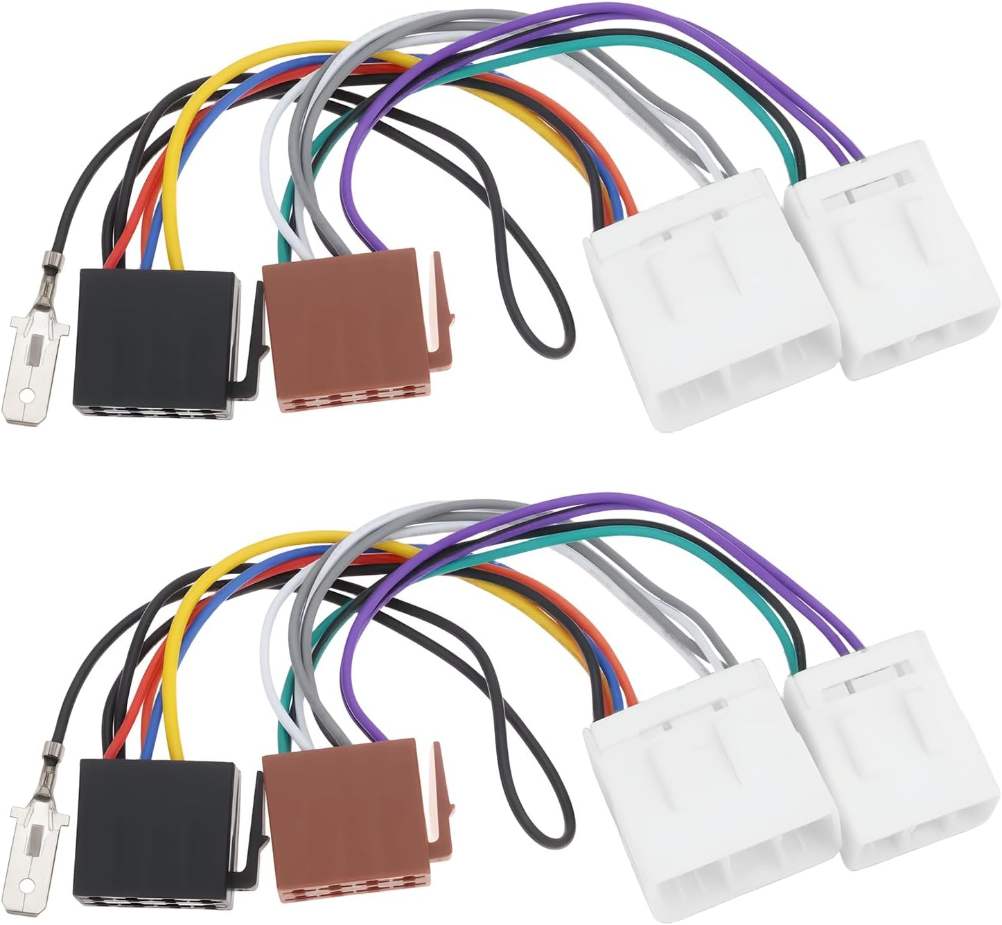 2Pcs 16-Pin Car Radio Adapter Cable ISO Harness Compatible with Mazda up to 2000