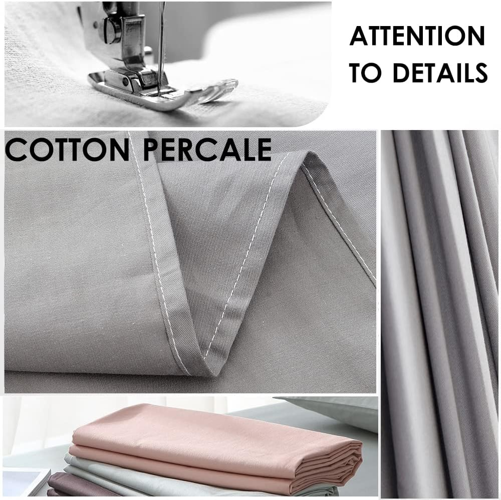 100% Cotton Percale 1000TC Bed Quilt Duvet Doona Cover Bedding Set, INCL- Quilt Cover | Pillowcase (Sky Blue, King Single) image number 2