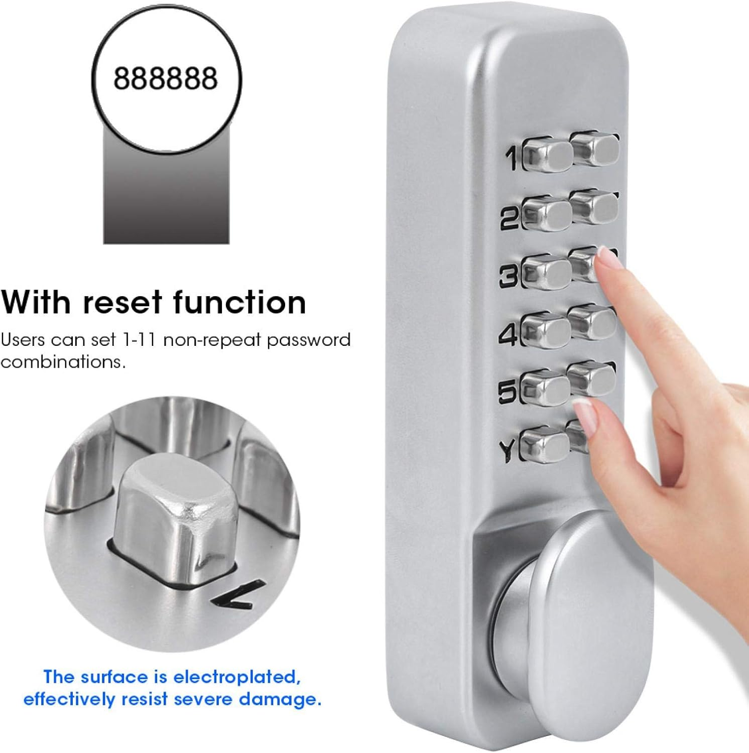Passsword Lock, Built in Reset Function, Keypad Deadbolt Lock, Multipurpose Mechanical Balconies Office Door for Sliding Door Kitchen image number 5