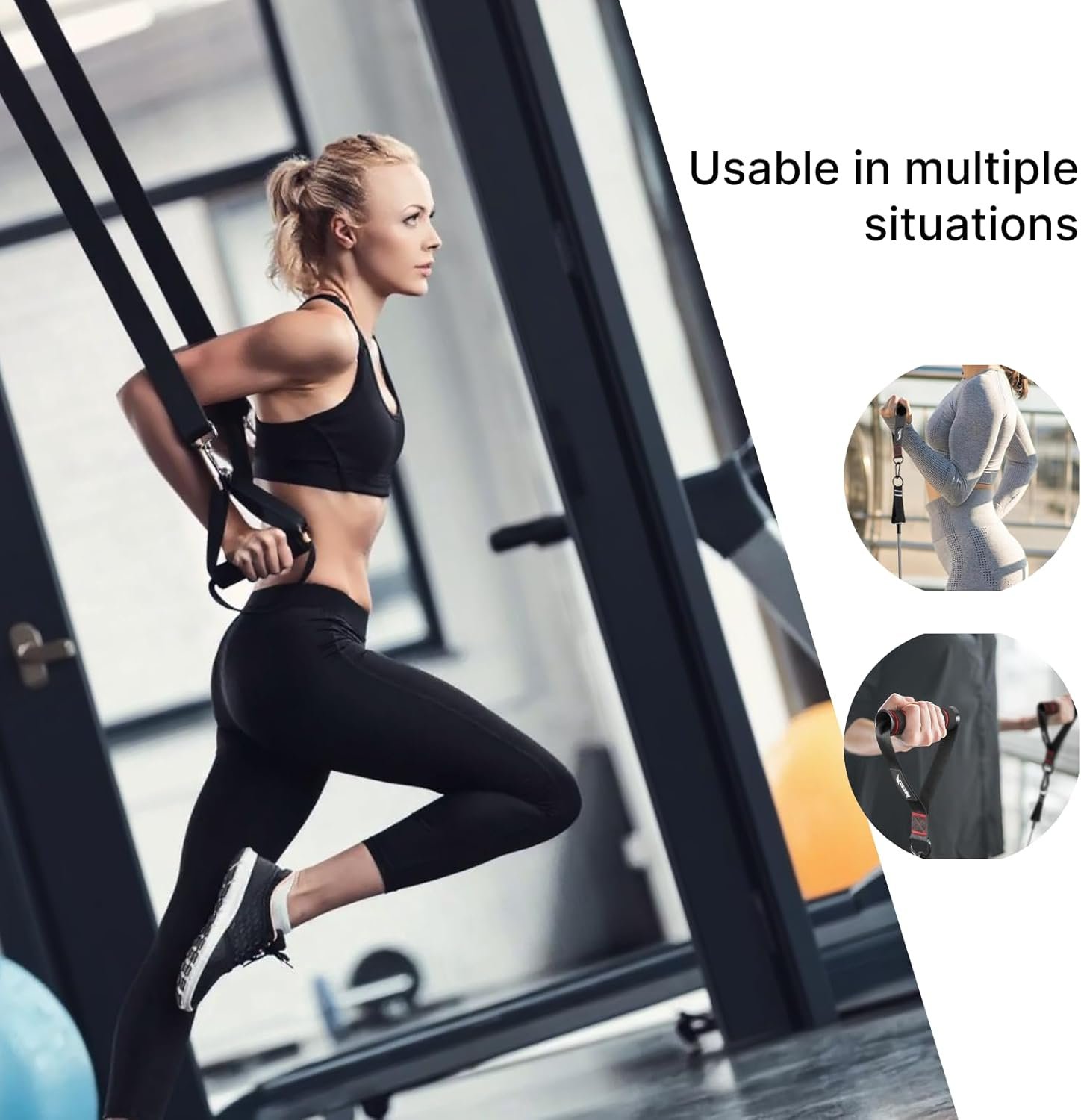 Heavy Duty Exercise Handles for Resistance Bands and Cable Machines, Tricep Rope Cable Attachment, Gym Equipment Handles Replacement, Home Gym Workout Grips, Supports up to 260Kg, Universal Fit