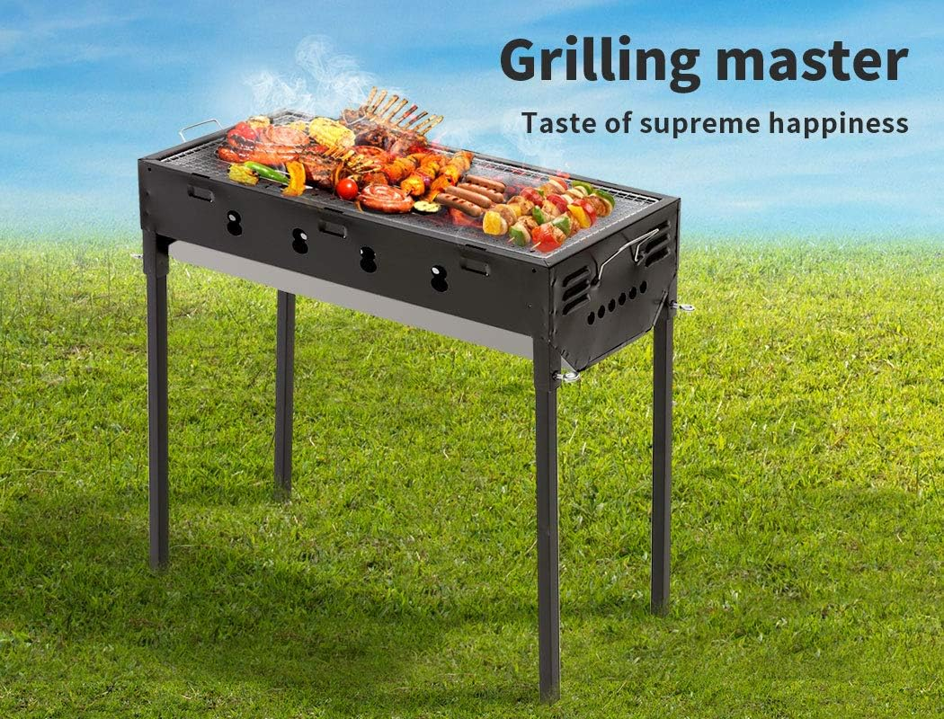 Charcoal BBQ Grill Protable Hibachi Outdoor Barbecue Set Camping Picnic Grills image number 6