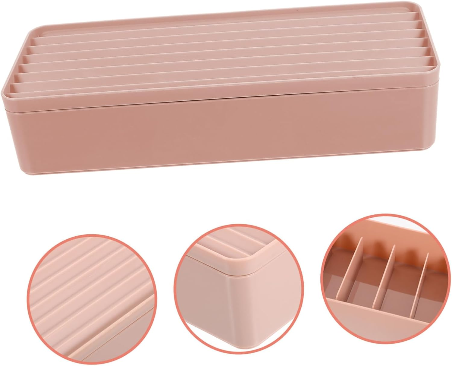 Mipcase Cable Storage Bin and Wire Storage Box with Dustproof Cover, Pink Desktop Electronic Cable Management Organizer for Home Office Charger and Computer Accessories image number 5