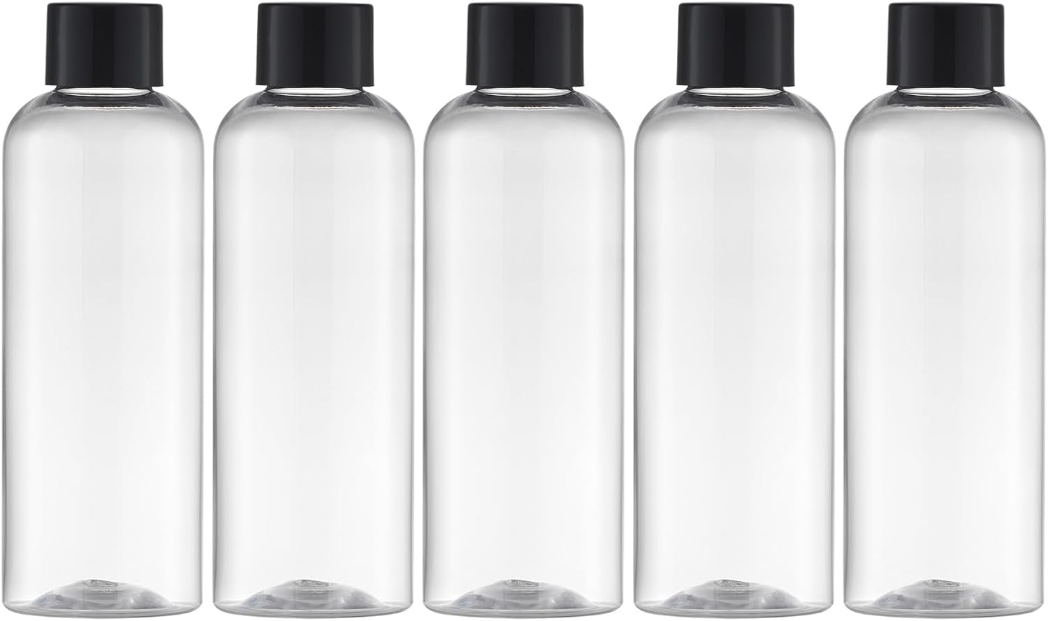 Tekson Travel Size Bottles 3.4 Oz, Travel Mouthwash Bottle, Refillable Containers for Cosmetic with Screw Cap for Travel Essentials (100Ml, Clear), Black