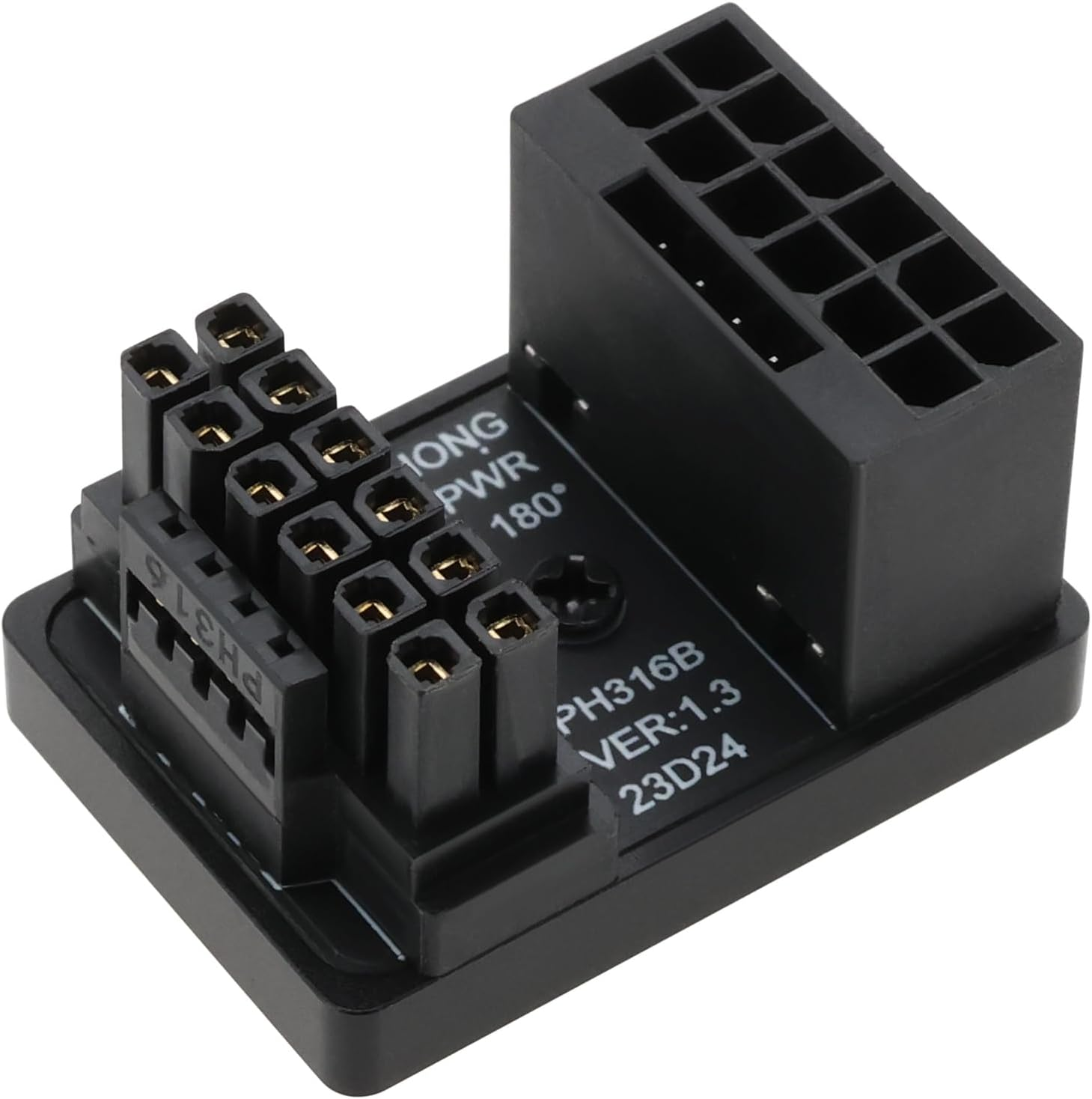 OTOTEC 1X 12VHPWR 12+4 Pin Power Adapter ATX 3.0 16 Pins GPU Pcie5.0 180 Degree Angle Power Adapter Connector 600W Compatible with RTX 4090 4080 4070Ti 3090Ti Graphic Card Type B image number 2