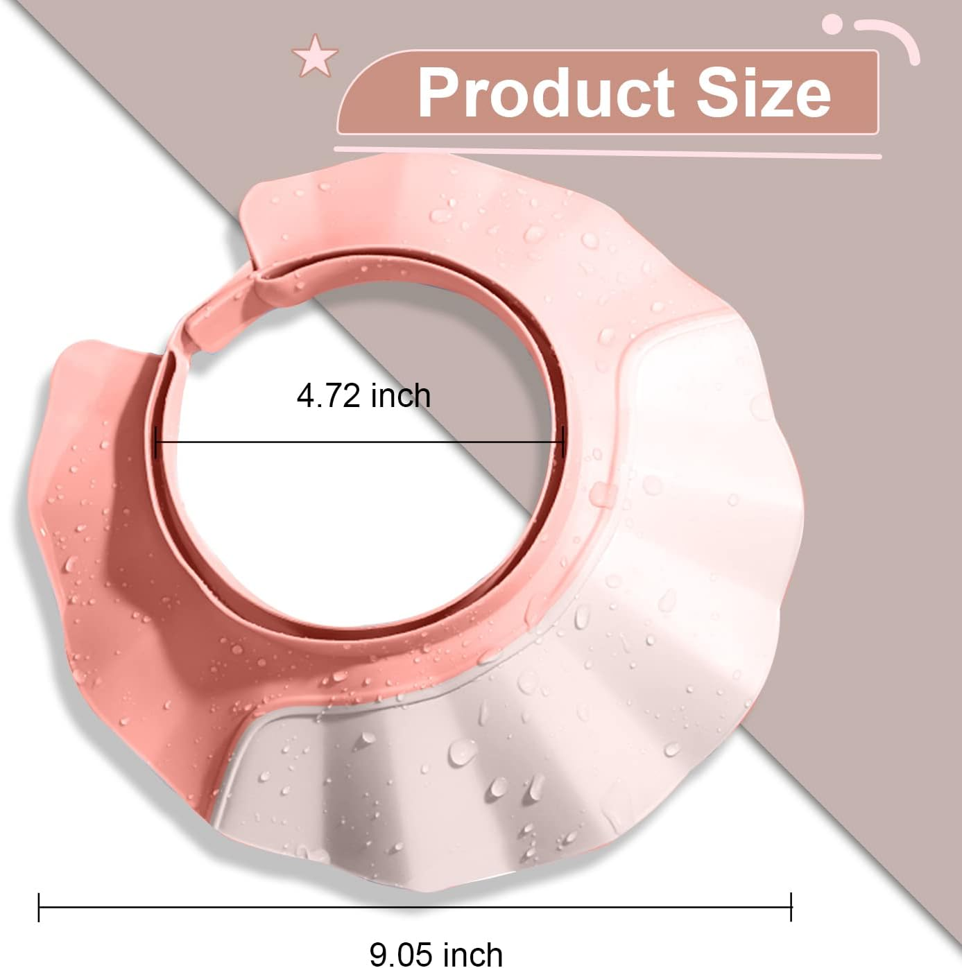 Baby Shower Shampoo Cap, Adjustable Baby Hair Washing Guard Shampoo Hat Bath Shield Visor Hat Eyes Ears Head Protection Waterproof Soft Silicone Shower Cap for Kids, Toddler, Girls, Boys, White Pink image number 3