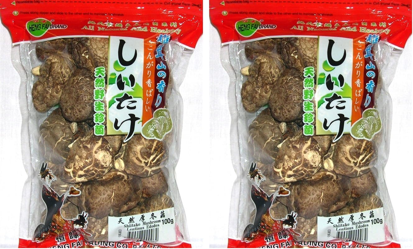 Heng Fai Shiitake Natural Thick Mushroom - Large Meaty Texture for Soup, Stir-Fries & Stews | Organic Dried Mushroom for Healthy Cooking | Healthy Food Packed with Nutrients | Vegan-Friendly | 100G image number 1