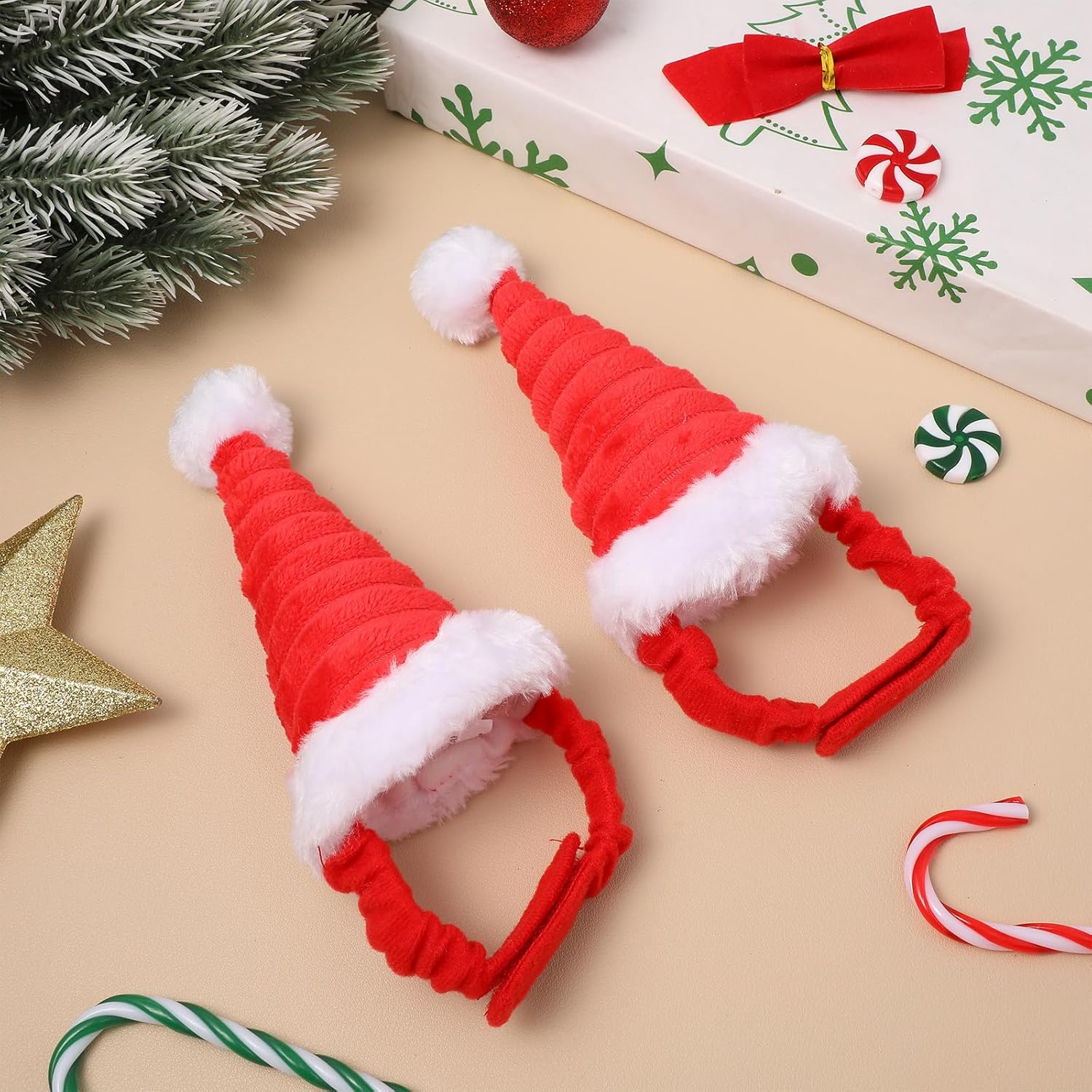 VILLCASE 2 X Cat Christmas Hat Santa Hamster Hat Christmas Small Animal Headwear Christmas Pet Outfits for Rabbits Guinea Pigs Chinchilla Kitty