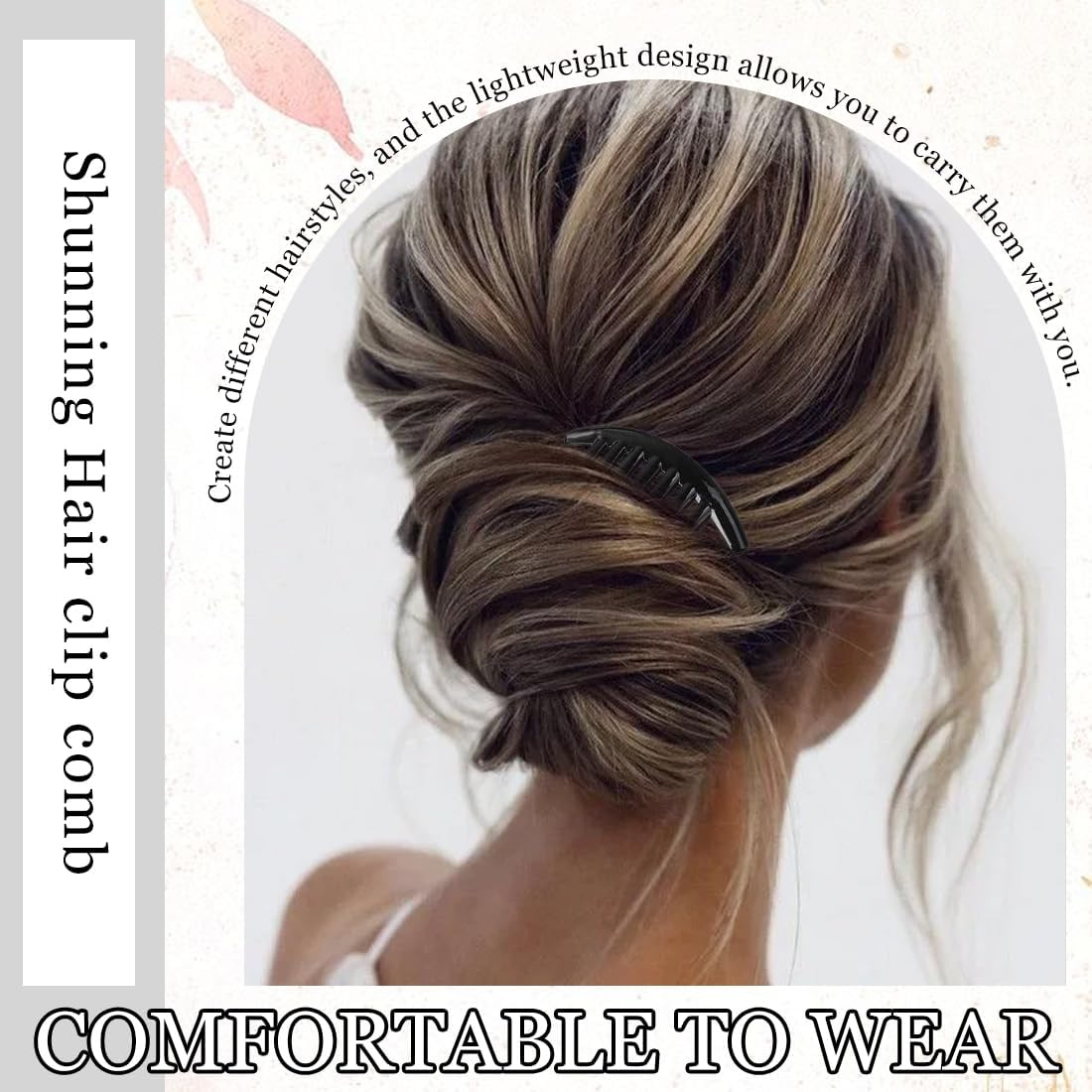 MIRKUZI Hair Combs Pack of 6 Hair Clip Teeth Hair Comb Hair Accessories Hair Clip Comb Women Girls Gift Hair Clip Comb Women Side Comb Hair Accessories image number 5