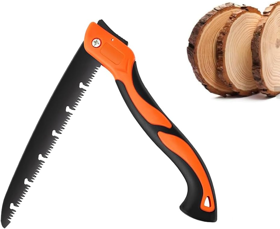 10 Inch Folding Saw, Quality Steel Tree Saw, Improved Hand Saw, Heavy Duty Pruning Saw, Foldable Wood Saw for Tree Trimming, Camping, Wood Cutting, Gardening Work,Pruning with 3-Side Razor Teeth image number 2