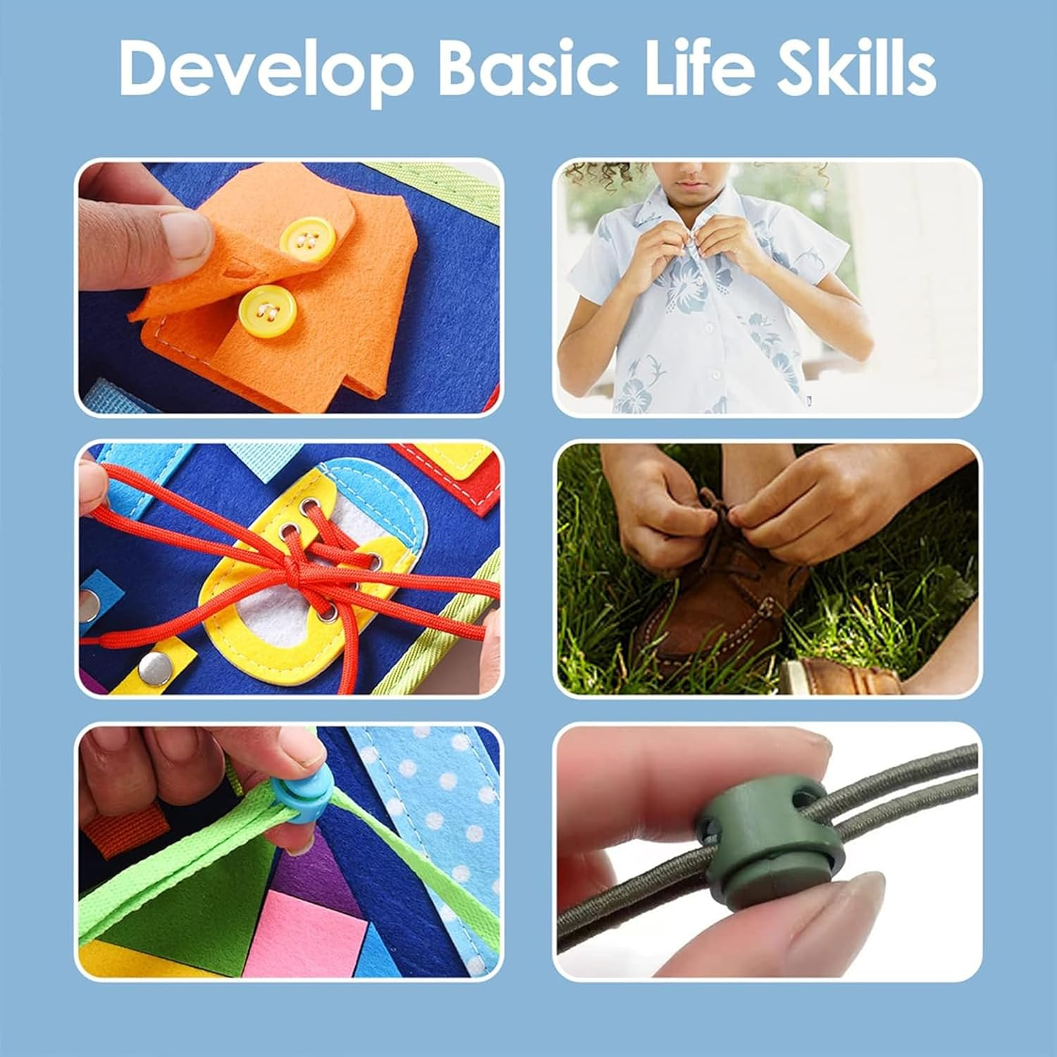 Montessori Activity Busy Book for Toddler - 3 4 5 Years Old Activity Busy Board Toy, Sensory Board Toy Educational Activities for Fine Motor Skills Learning, Travel Toys for Airplane Car Christmas