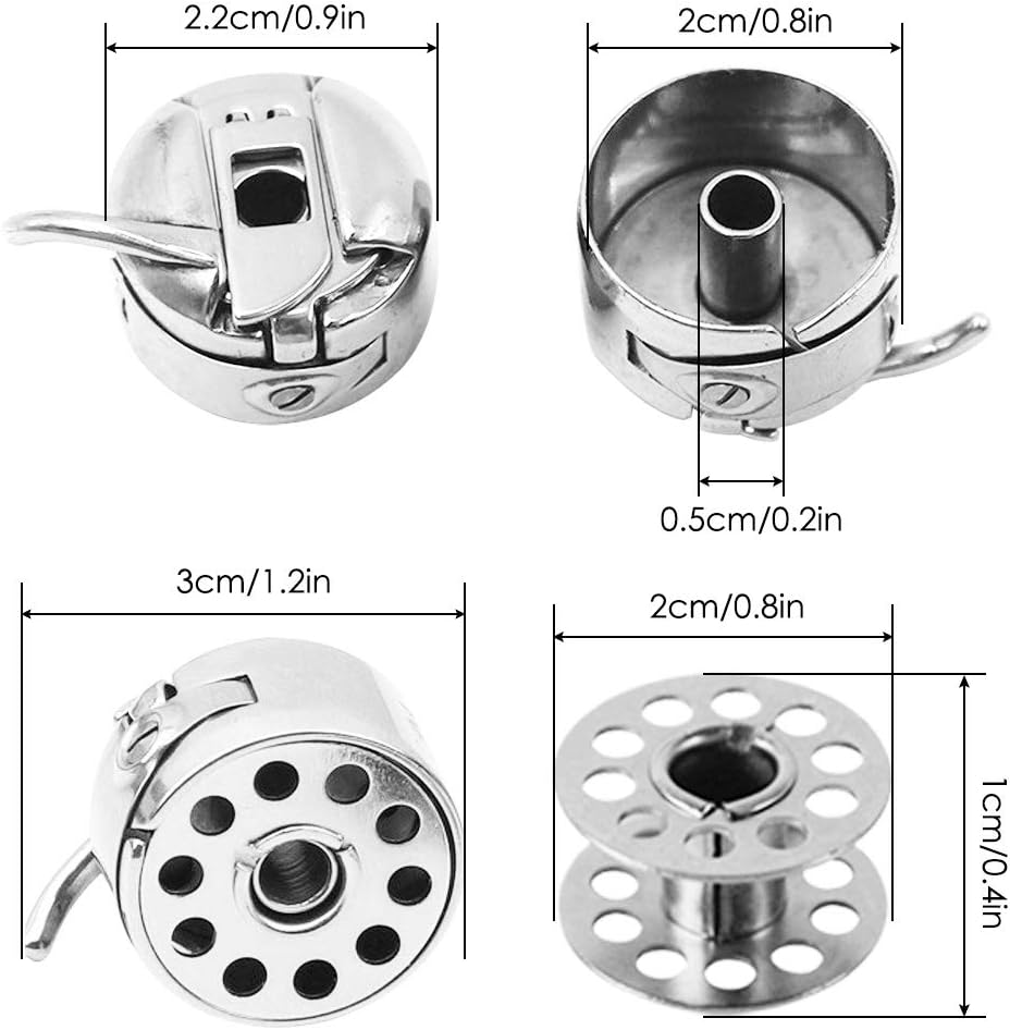 30 Pcs Sewing Machine Bobbins,5 Pcs Bobbin Case for Front Loading,Maxin Stainless Steel Bobbins for Brother, Singer, Janome,Toyata, and Others image number 2