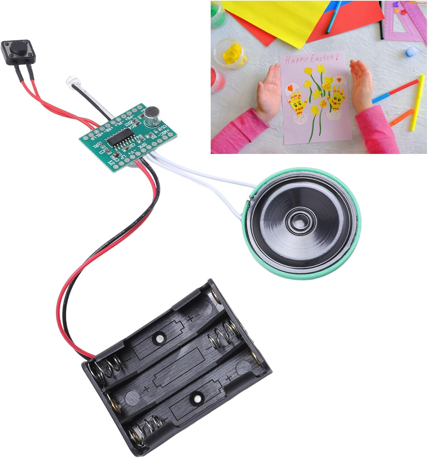 Wisoqu 4-Minute Voice Recording Module with Speaker, Light Activated Loop Playback Sound Chip for Greeting Cards & DIY Crafts image number 2