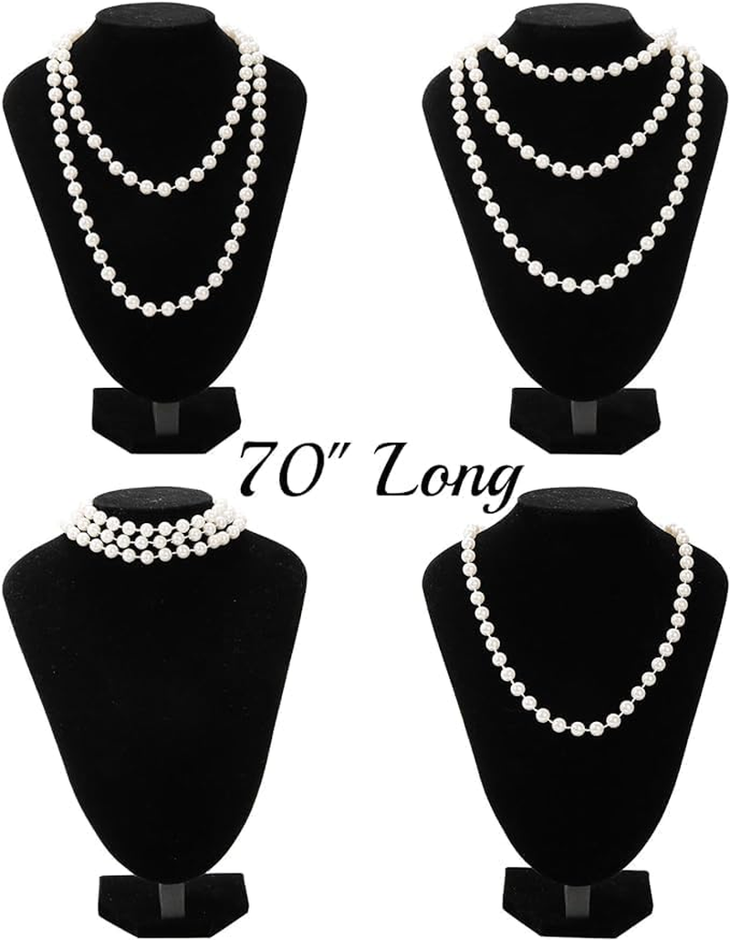 6 Pcs 1920S Flapper Accessories for Women, Roaring 20S Great Gatsby Accessories for Party, Flapper Costume Set Includes Headband, Necklace, Gloves, Earrings, Bracelet, Holder image number 5