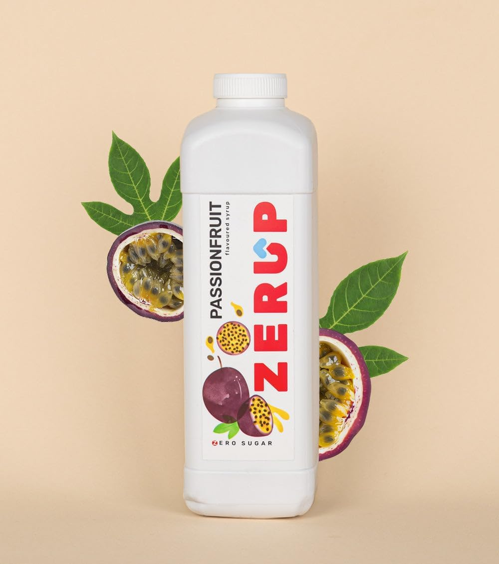 Zerup Zero Sugar Passionfruit Flavoured Syrup 6 X 1L Bottles, Sugar Free Syrup, Passionfruit Flavour Drink Mix, Low Calorie Flavourings for Milk Shakes, Cocktails, Teas, Gluten Free, Keto Friendly, Halal image number 3