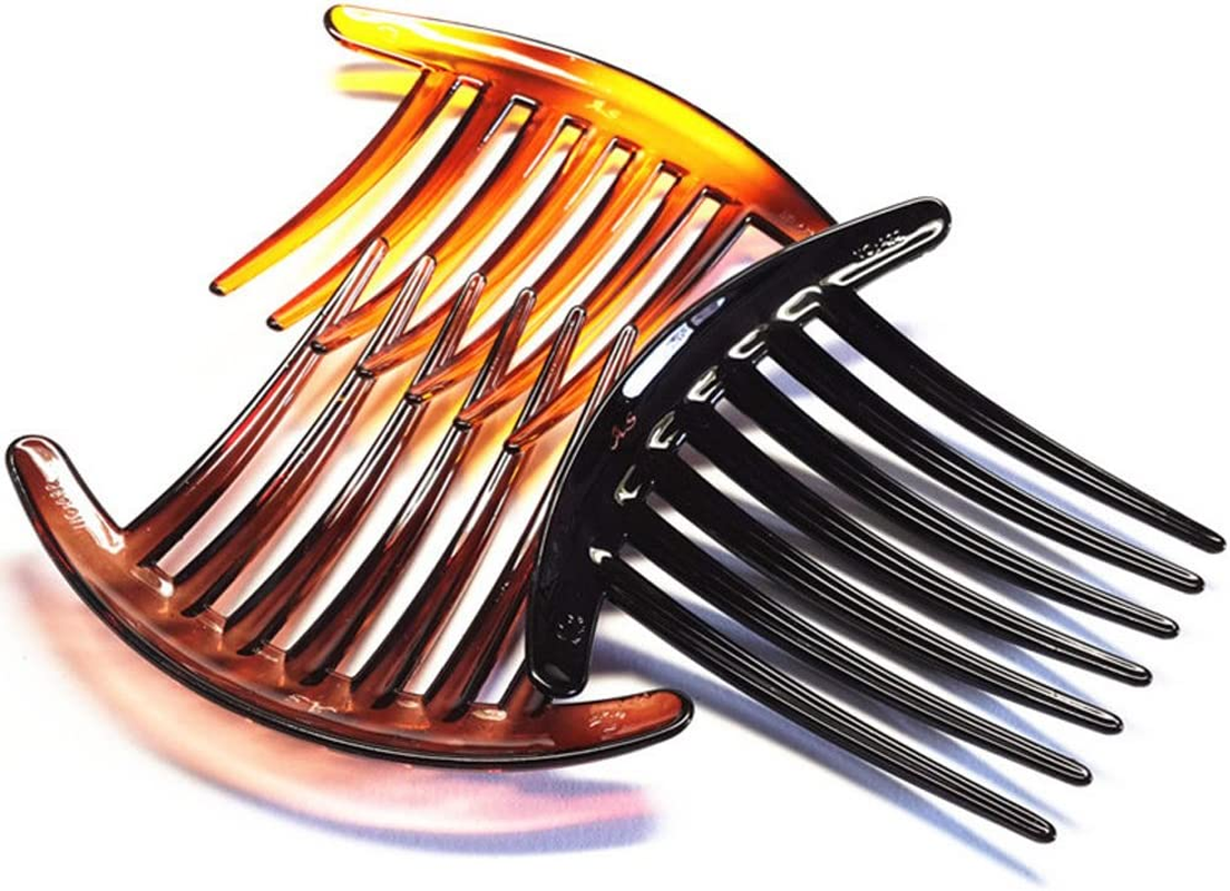 Women'S French Twist Combs Plastic Side Hair Comb with Seven Tooth - Set of 6 (3 Colors, Each 2Pcs)