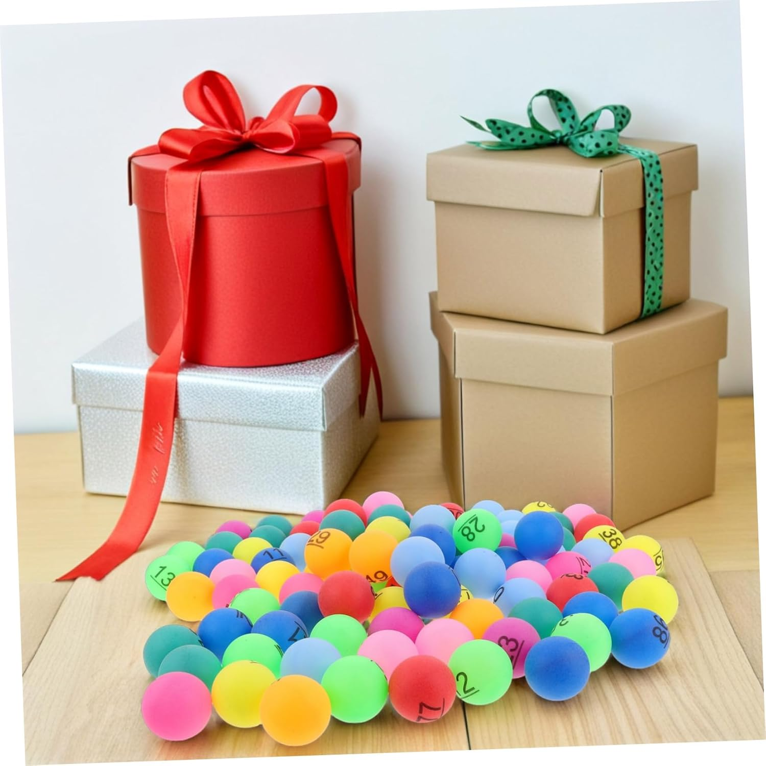 Vaguelly 100Pcs Color Balls and Prize Draw Balls Prize Ball Electronic Bingo Game Decorative Ball Color Ball Suit Ball Raffle Balls 1-100 Bingo Game Ball Pp image number 6