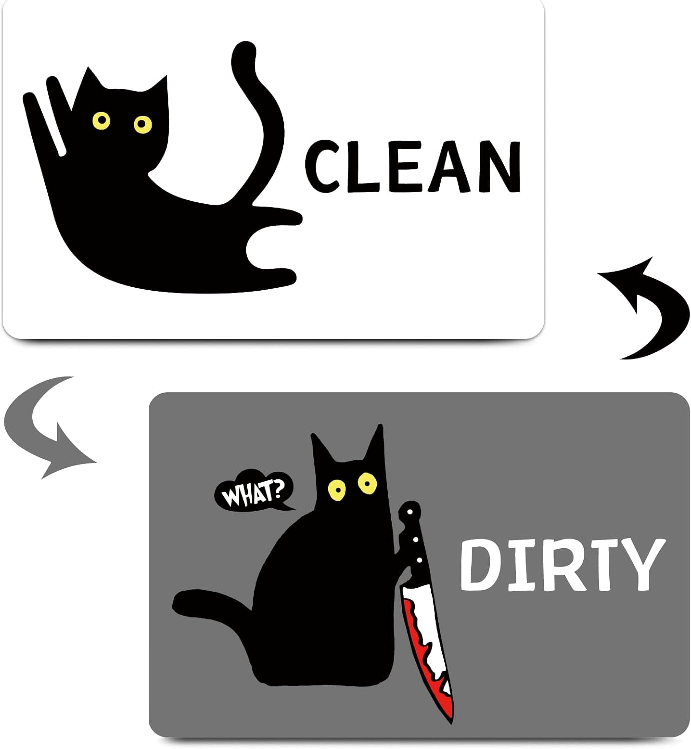 HSSPIRITZ Funny Cute Cow Cartoon Clean Dirty Dishwasher Magnet,Universal Kitchen Flip Sign Indicator,Refrigerator Dish Washer Laundry Accessories Decor Magnet for Mother'S Day (Cow)