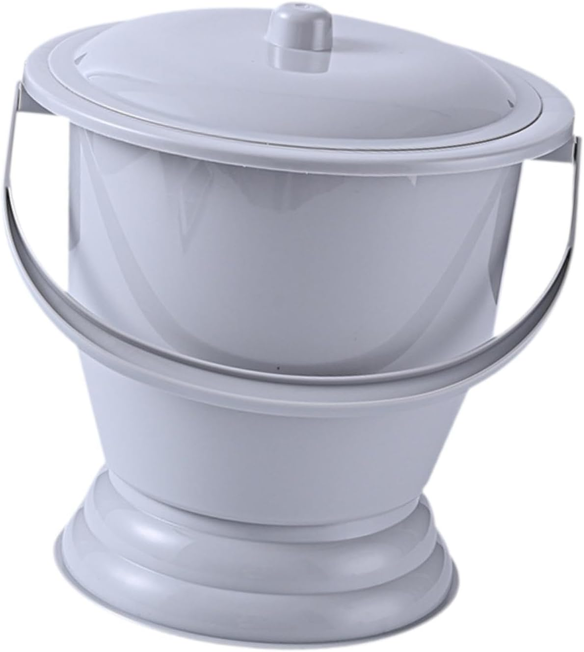 Generic Potty Bucket Spittoon with Lid and Handle Pot Chamber Pot for Female Male, Gray image number 5