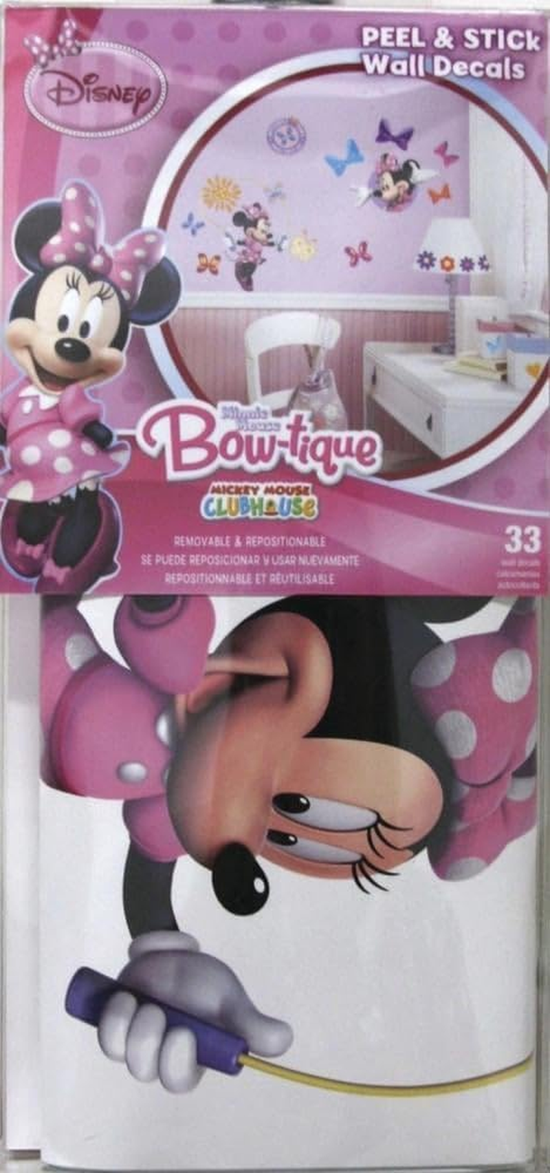 Roommates RMK1666SCS Minnie Bow-Tique Peel and Stick Wall Decals 10 Inch X 18 Inch