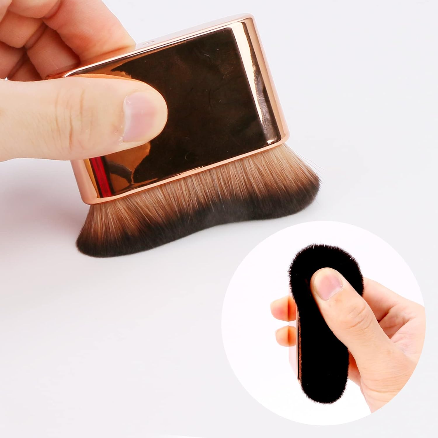 Yoseng Self Tan Brush by - Self Tanning Brush Applicator - Kabuki Brush for Face & Body, Rose Gold Foundation Brush for Fake Tan & Sunscreen image number 1