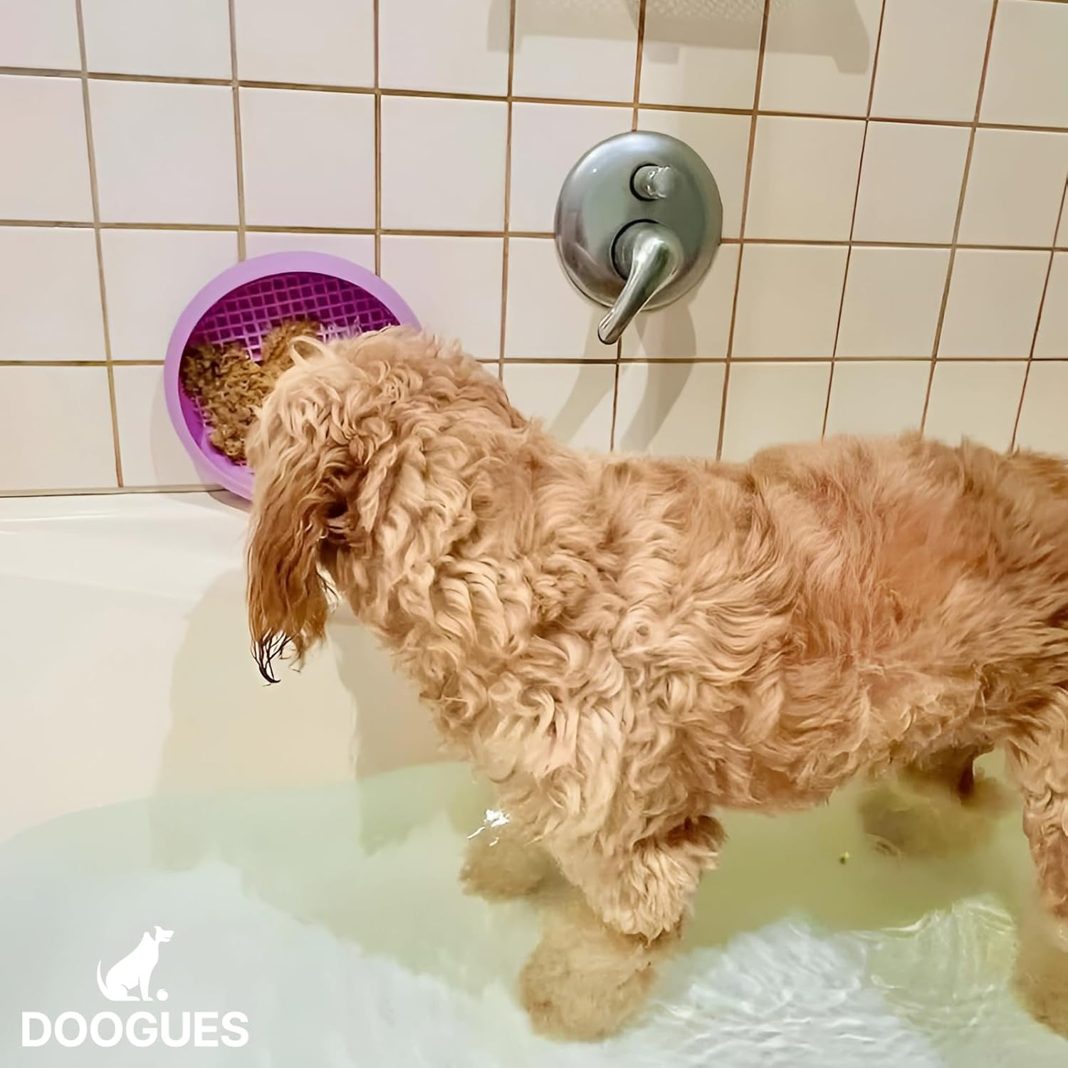 Dog Lick Mat Catcher, Bathing, Shower & Groomimg Distractor, Slow Feeder Dog Bowl for Anxiety Reduction, Boredom Buster, Unique Food and Dribble Catcher Design, Suitable All Dog Sizes (Green) image number 3